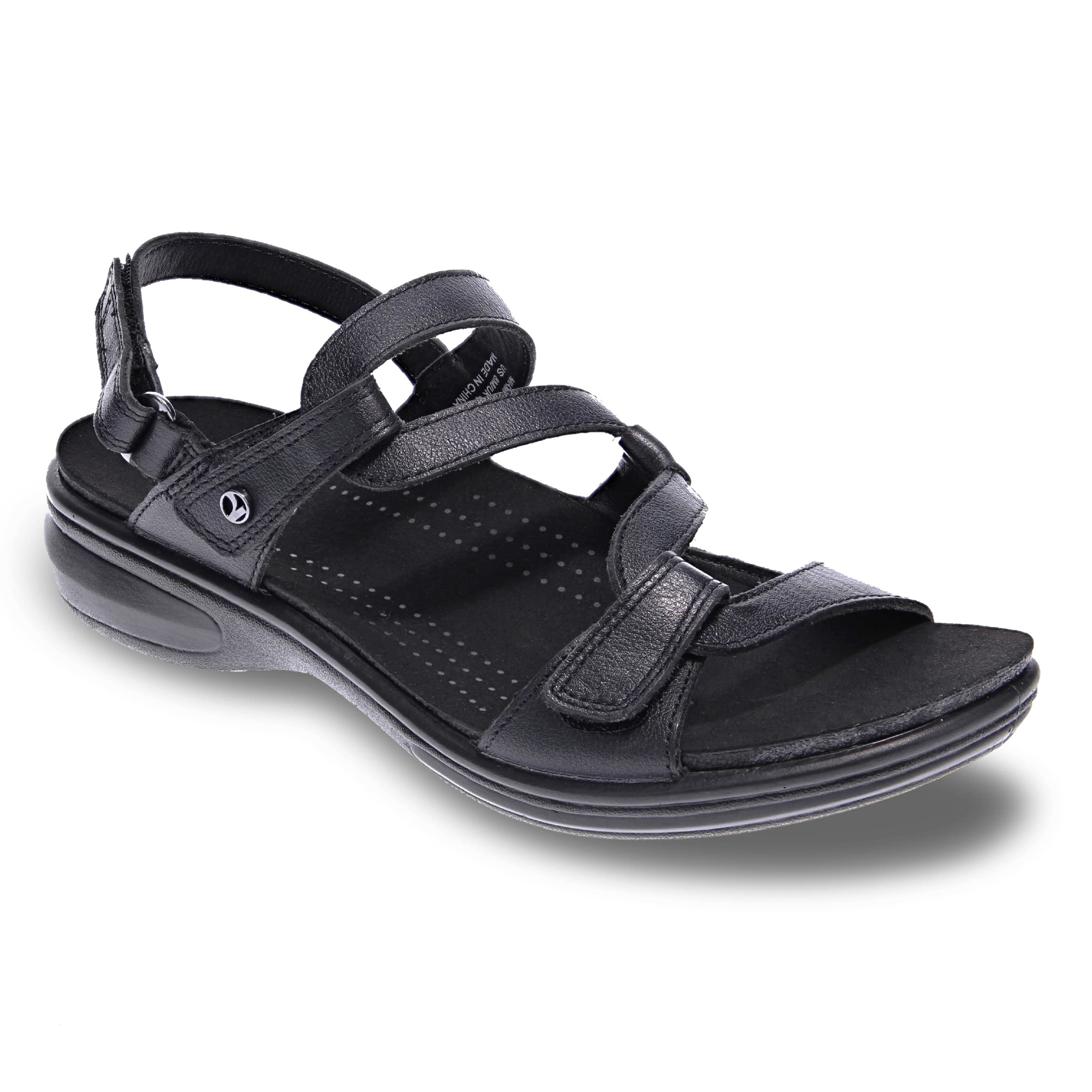 Women's Leather Miami Back Strap Sandals - Adjustable Straps & Arch Support - Lightweight Comfort Walking Shoes for Beach, Travel & Casual Outings