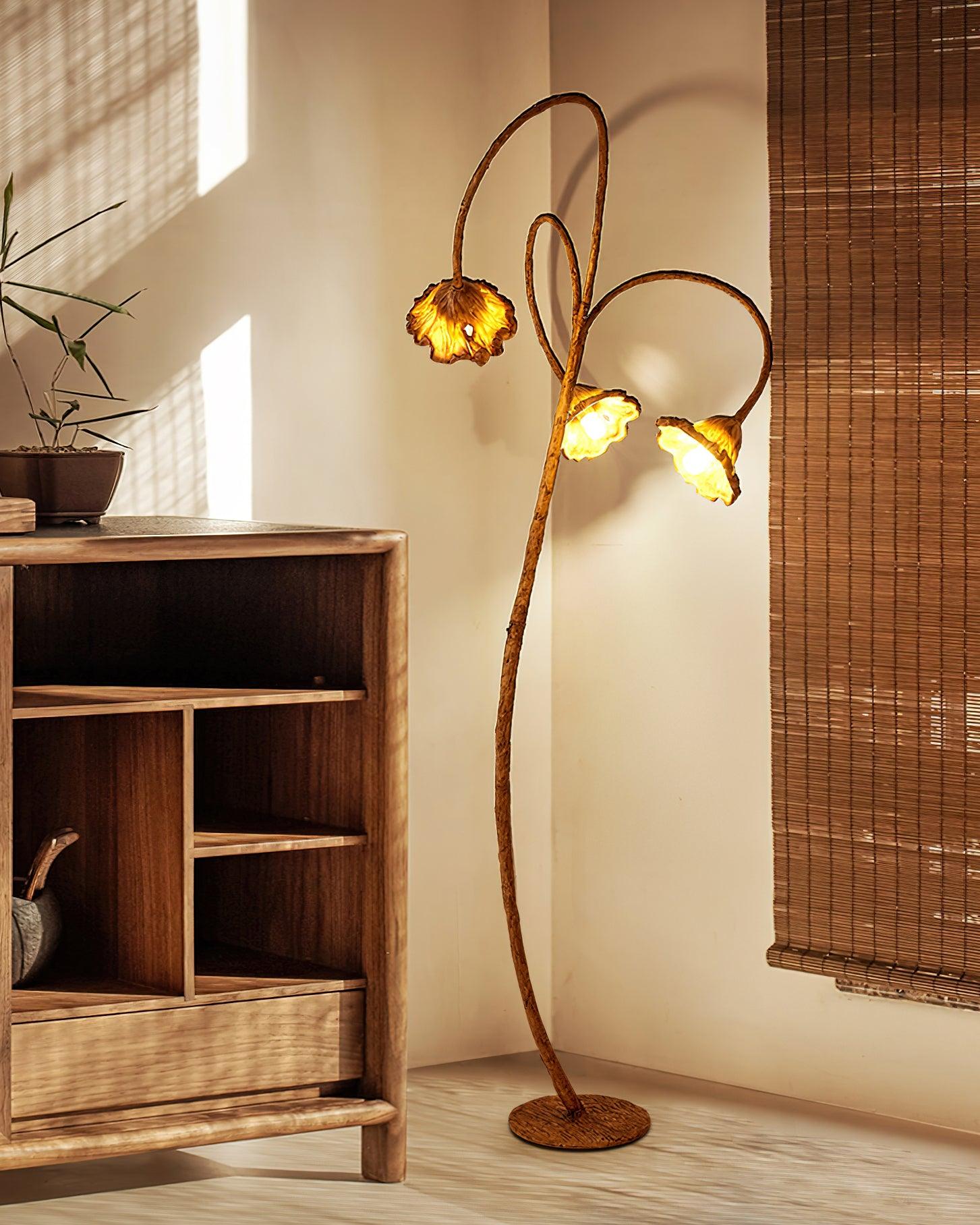Elegant Lotus Leaf Floor Lamp - Modern Home Decor Lighting for Living Room, Bedroom & Office - Adjustable Brightness & Energy Efficient LED Bulb