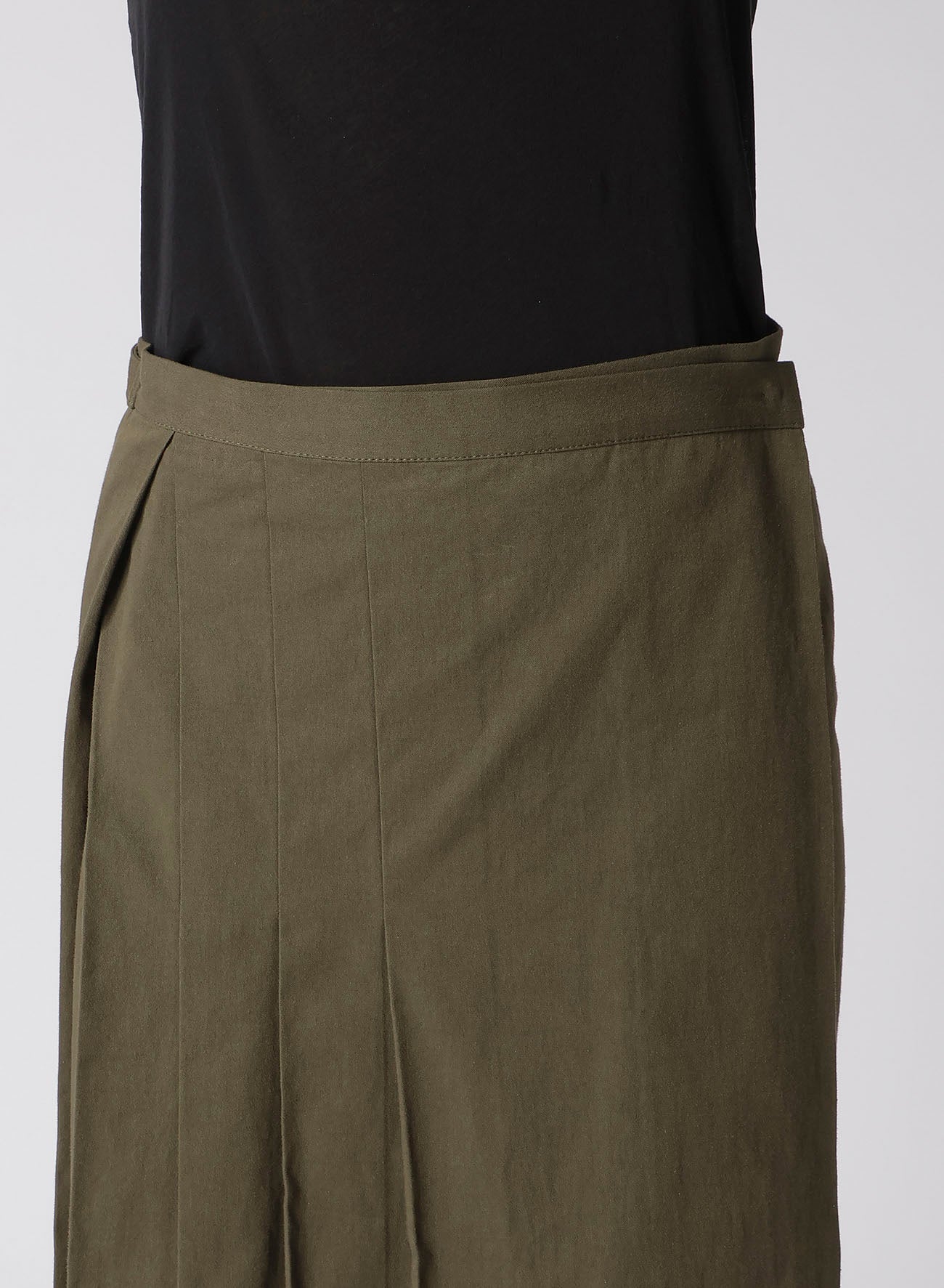 Cotton Twill Wrap Skirt with Pleated Design - Women's Fashion Skirt for Casual, Office & Party Wear