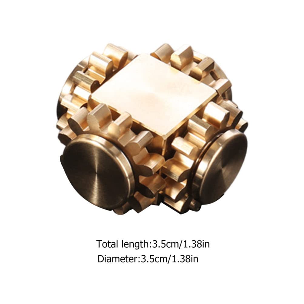Balacoo Brass Fingertip Gyro Toy - Mini Stress Relief Cube for Kids & Adults, Pocket-Sized Decompression Spinner for Office, Travel & Anxiety Relief