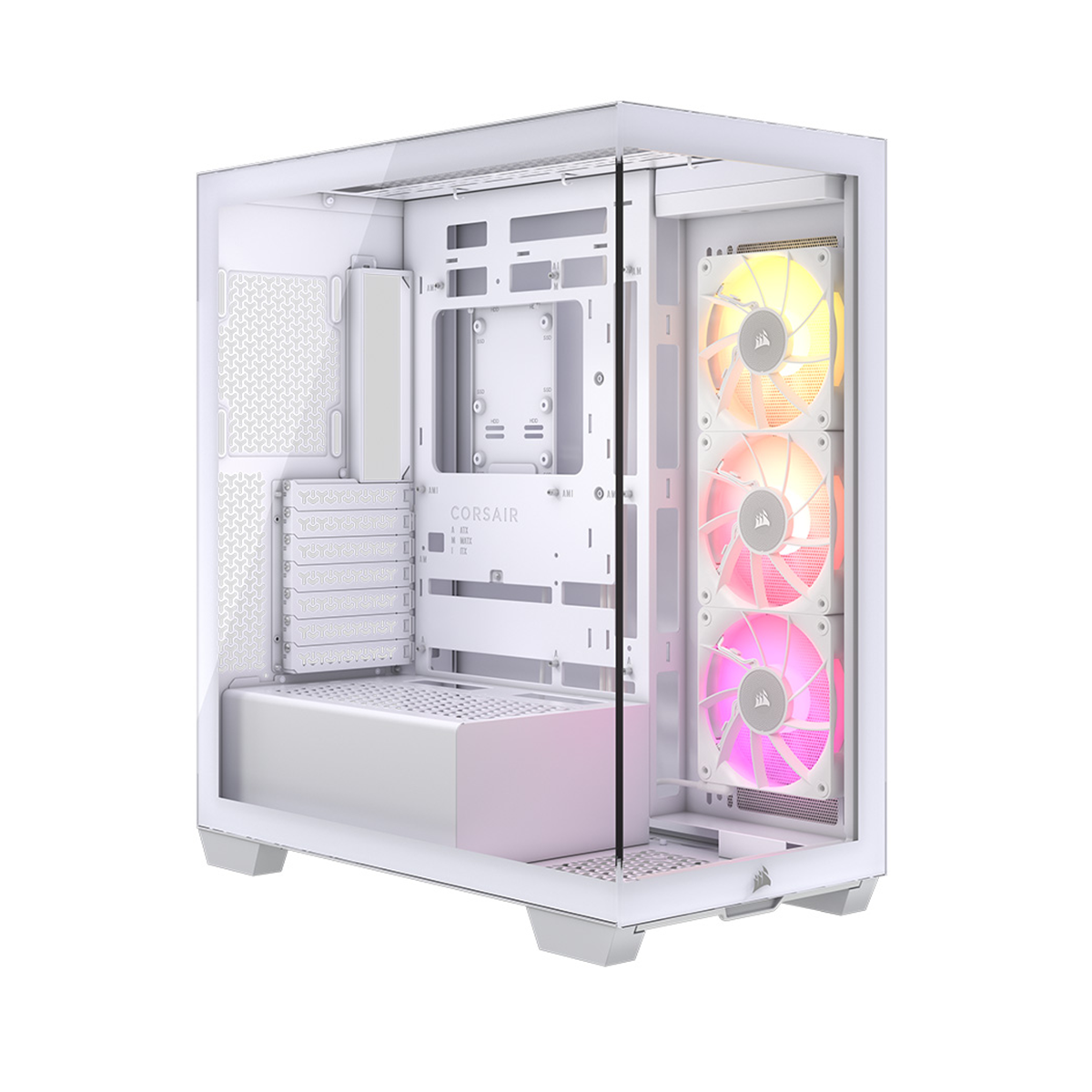 Corsair 3500X RGB iCUE Mid Tower Gaming PC Case - Tempered Glass White - High Airflow Design for Gaming & Streaming Setup