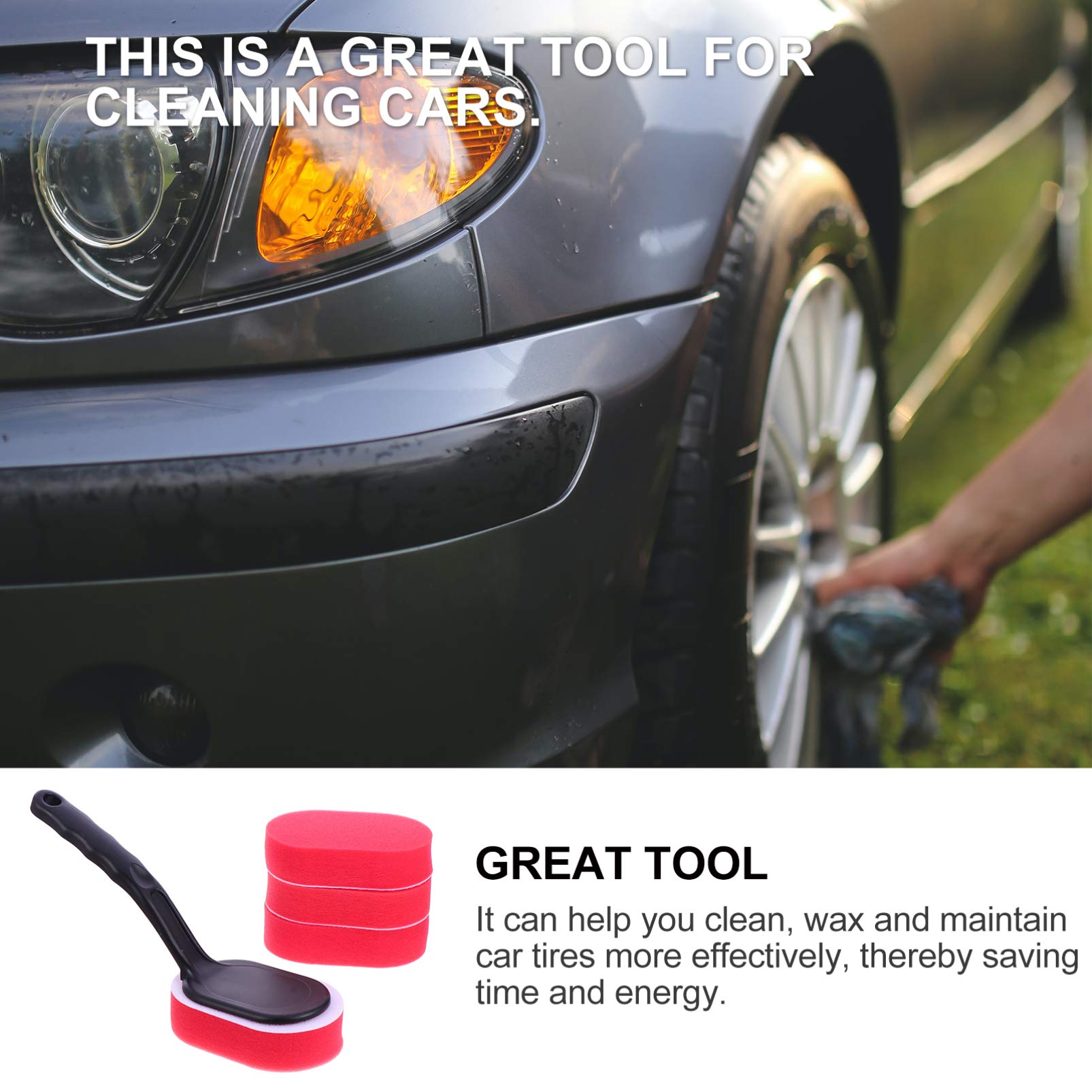 VICASKY 5-Piece Waxing Brush Set - Car Wax Applicator, Polishing Sponge & Wheel Cleaning Brush Kit for Auto Detailing, Car Wash & Tire Shine (Perfect for DIY Car Enthusiasts & Professional Detailers)