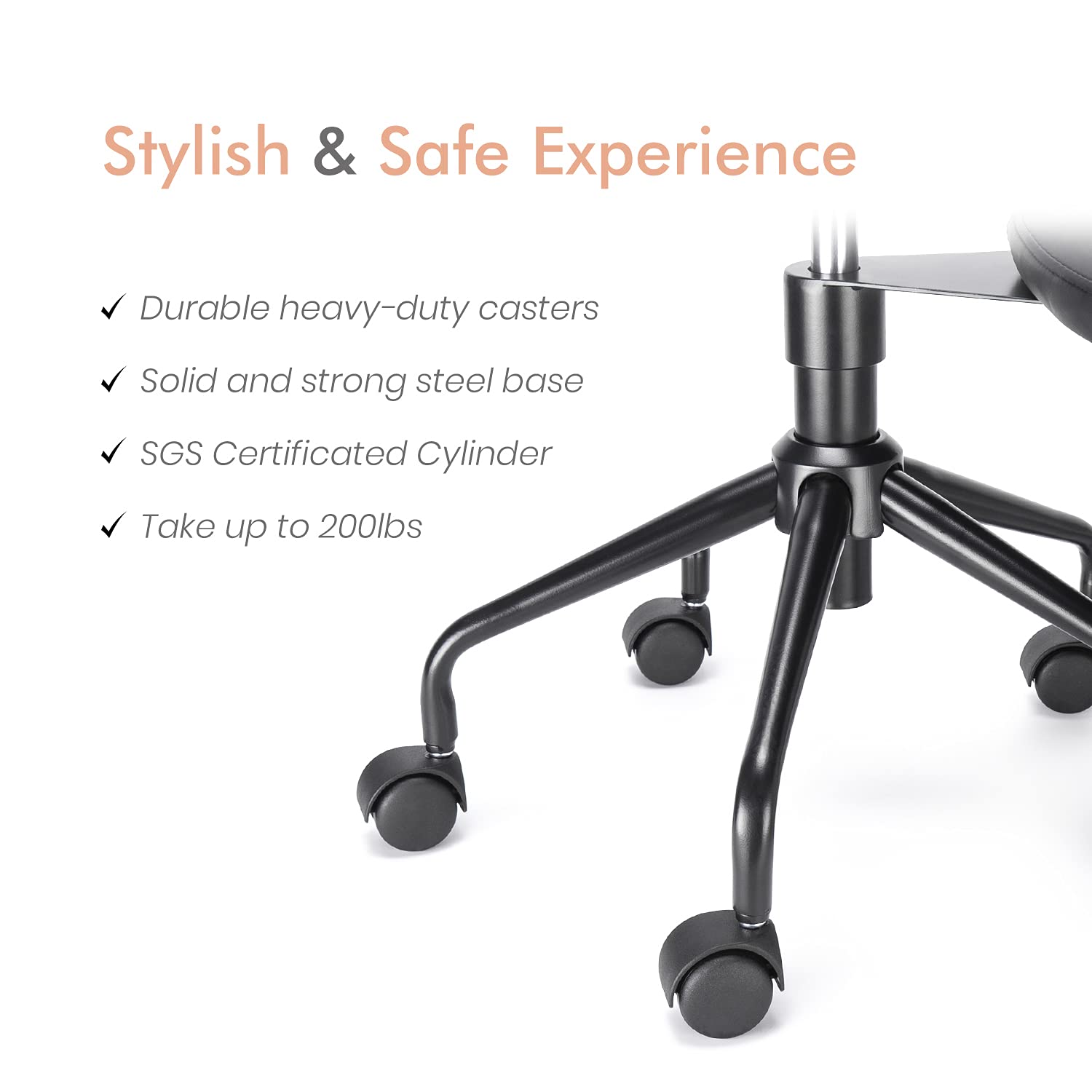 Adjustable Meditation Chair with Wheels - Ergonomic Cross-Legged Office Chair for ADHD & Fidgety Sitters - Criss Cross Desk Chair with Lumbar Support - Flexible Design for Yoga, Meditation & Home Office (Black)