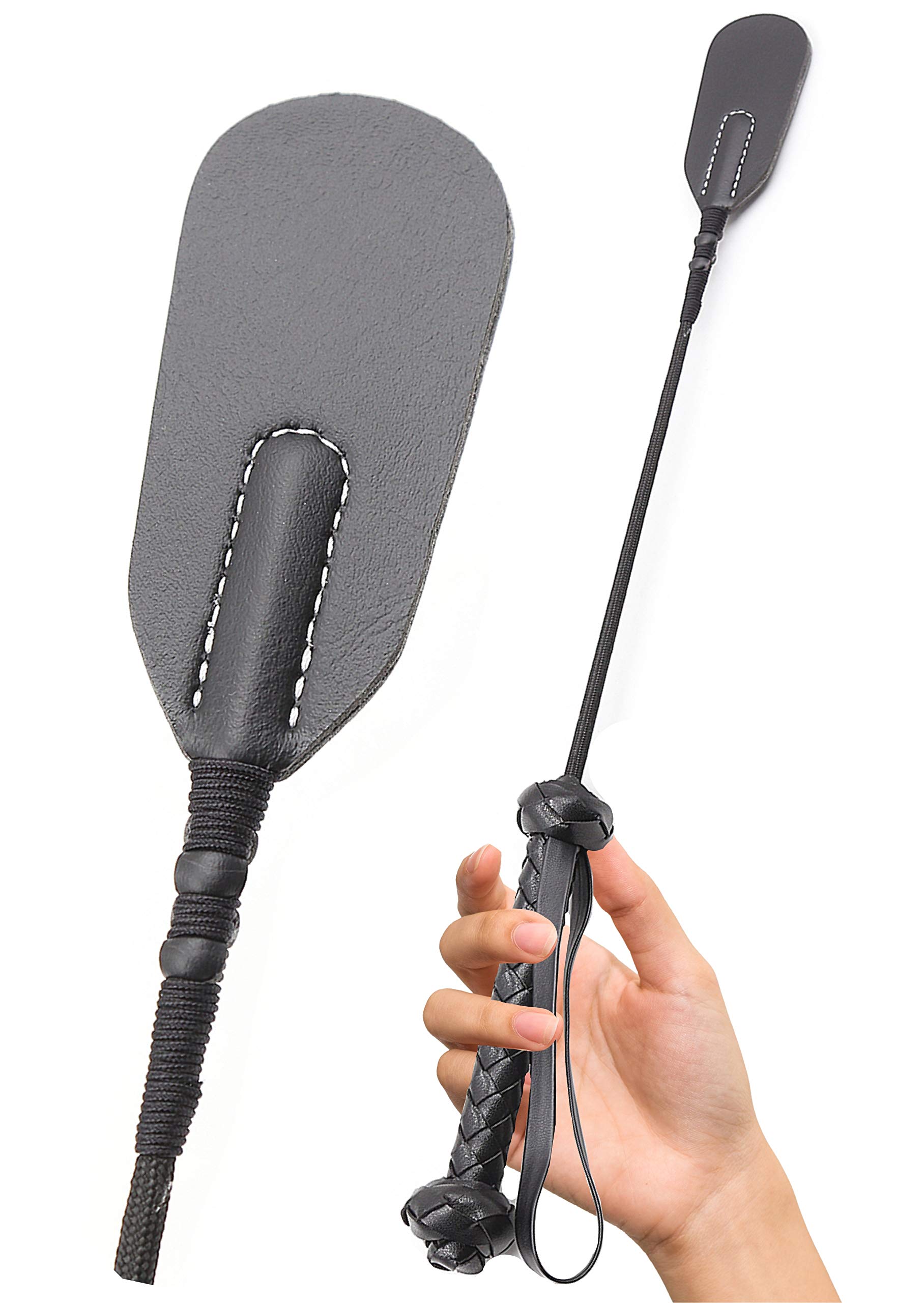 18 Inch BDSM Spanking Paddle - Leather Riding Crop for Adult Play, Fetish & Sensual Spanking | Perfect for Couples, Roleplay & BDSM Scenes