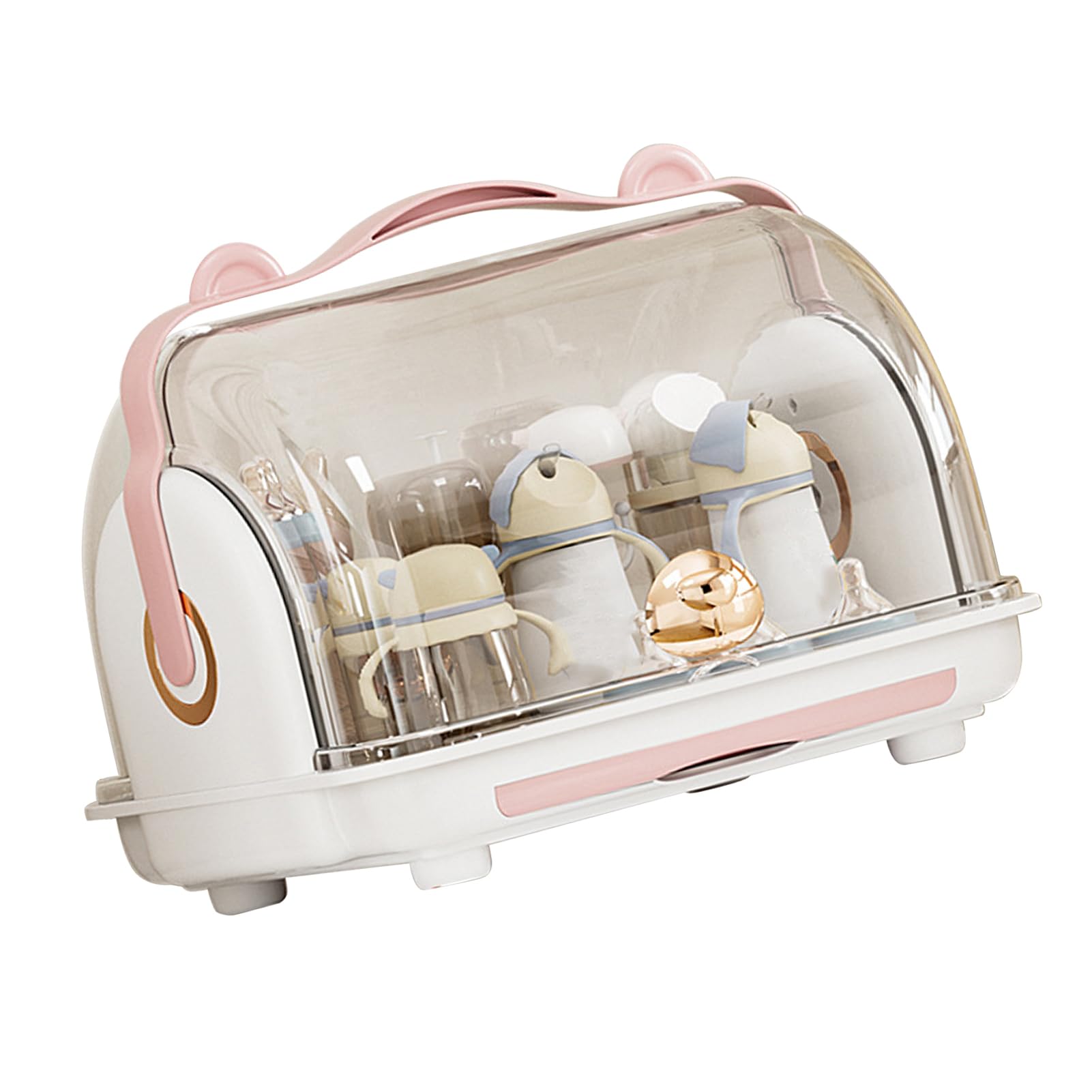 Baby Food Storage Container with Plastic Drainage Design - Space Saving BPA-Free Dish Organizer for Infants - Perfect for Home, Nursery & Travel (Pink)