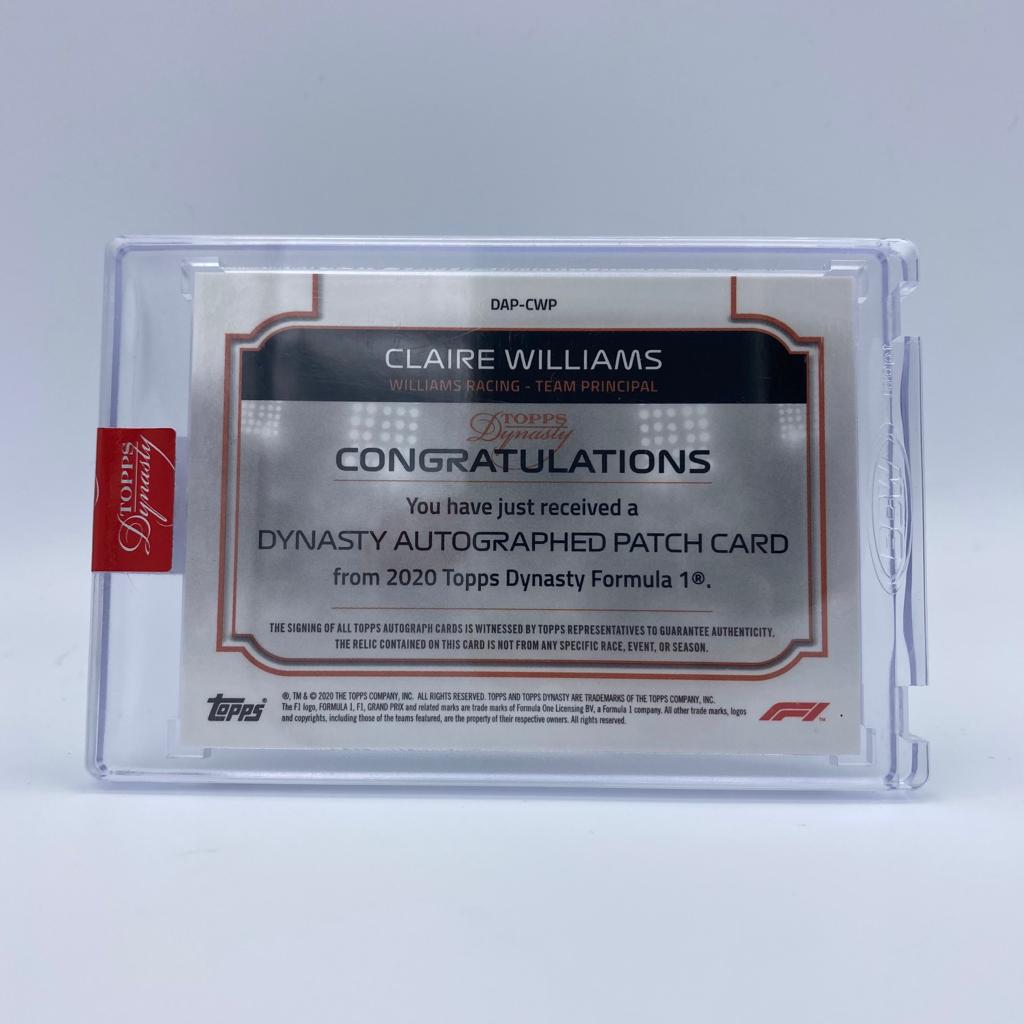 Claire Williams #DAP CWP Williams Racing Dynasty Autograph Patch - Perfect for F1 Collectors, Sports Memorabilia Displays, and Racing Enthusiasts