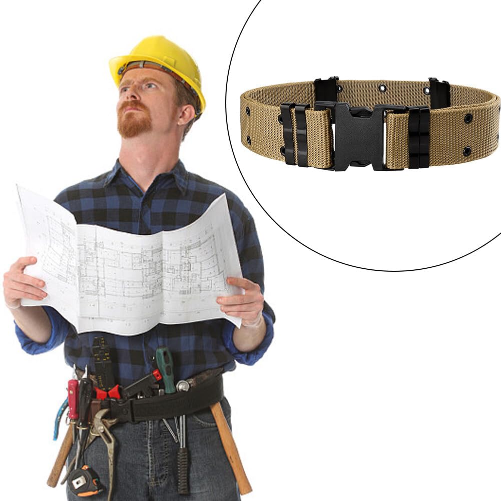 Tactical Belt for Men - Military Grade Nylon Canvas Waist Belt with Quick Release Plastic Buckle - Perfect for Outdoor, Hiking, Camping & Tactical Use