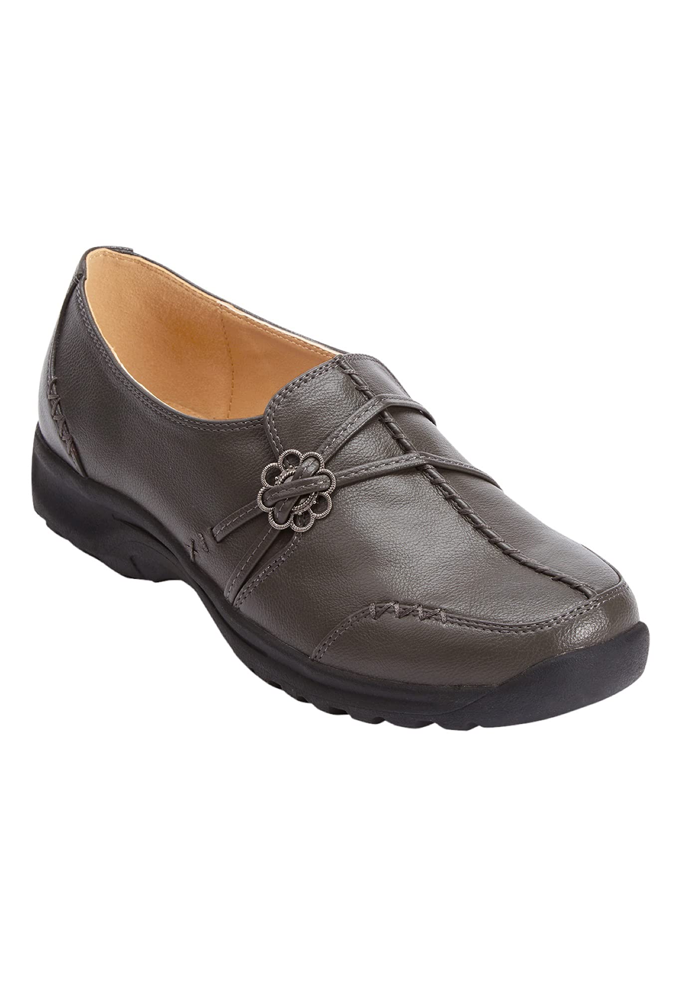 Comfortview Women's Wide Width Slip-On Loafers - The Natalia Flat Shoes for Work, Travel & Casual Wear