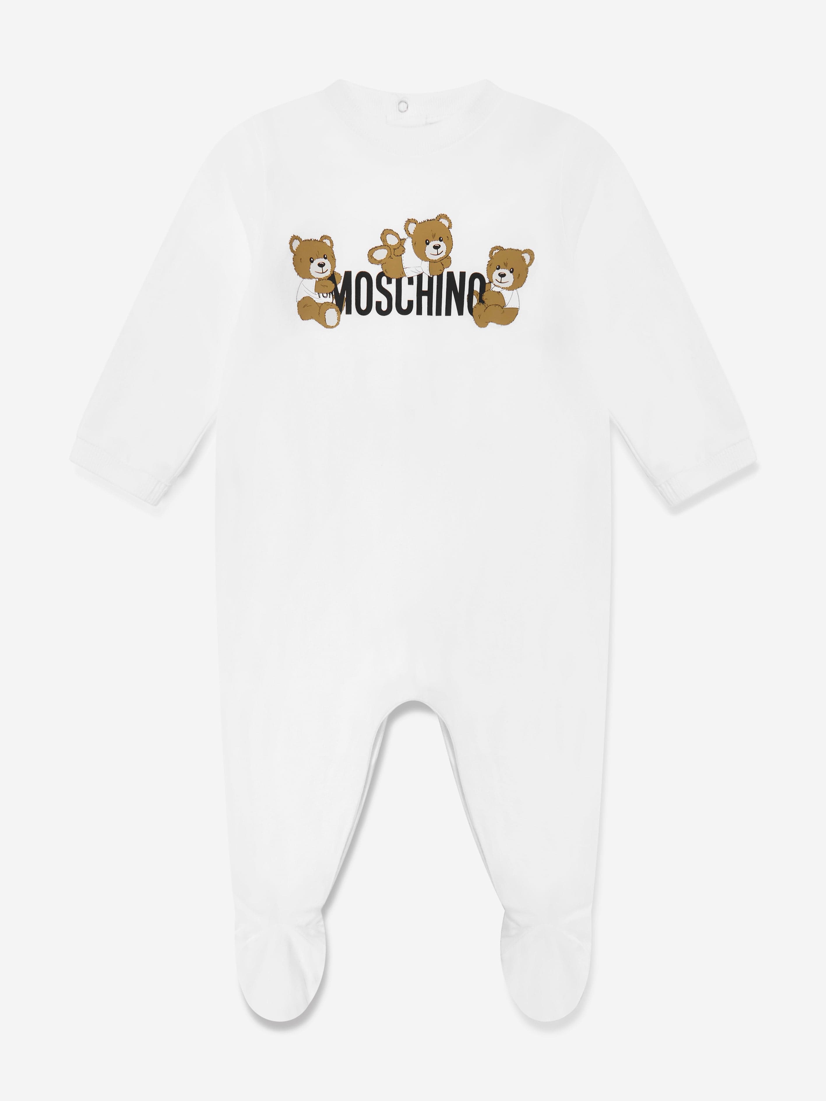 Adorable Baby Teddy Bear Logo Bodysuit Set - Soft White Cotton Babygrow for Newborns & Infants | Perfect for Photo Shoots, Gifts & Everyday Comfort
