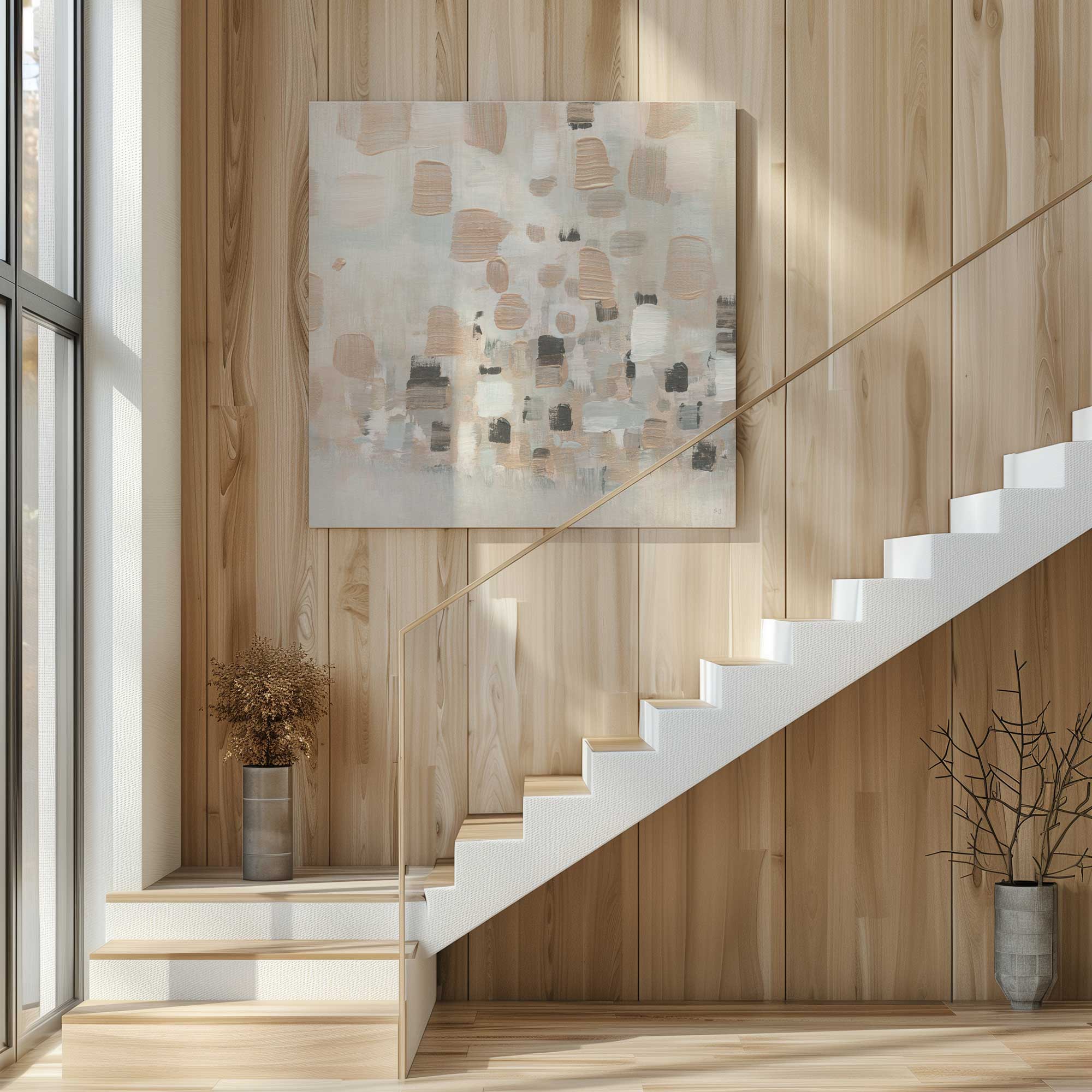 Earthen Harmony Abstract Large Canvas Print - Modern Wall Art for Living Room, Bedroom & Office Decor