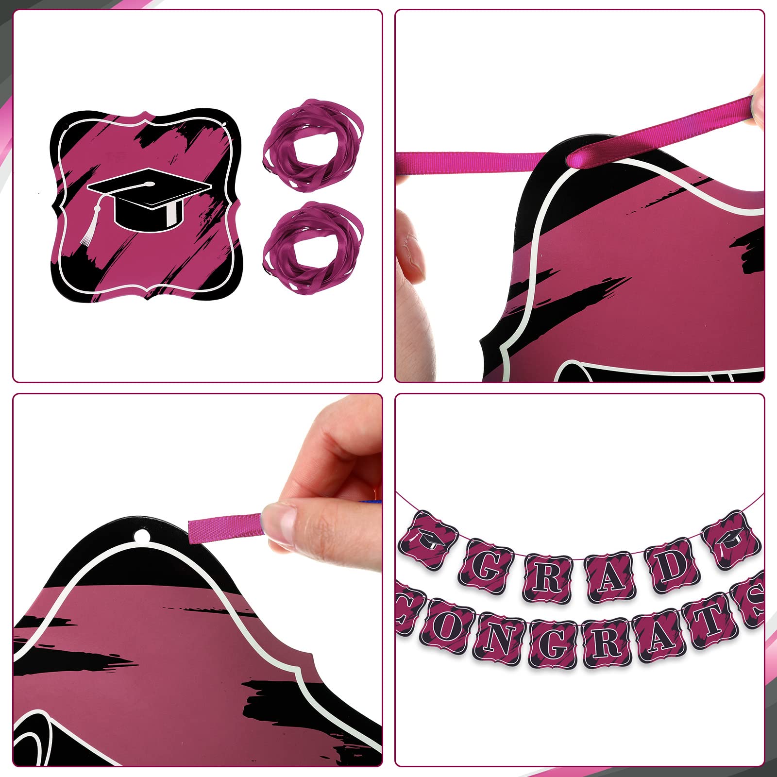 Yisong 2025 Graduation Party Supplies Kit - 24-Piece Disposable Dinnerware Set with Plates, Napkins, Cups, Cutlery & Decorations for College & High School Graduation Celebrations (Maroon) - Perfect for Graduation Dinners, Open Houses & Commencement Parties
