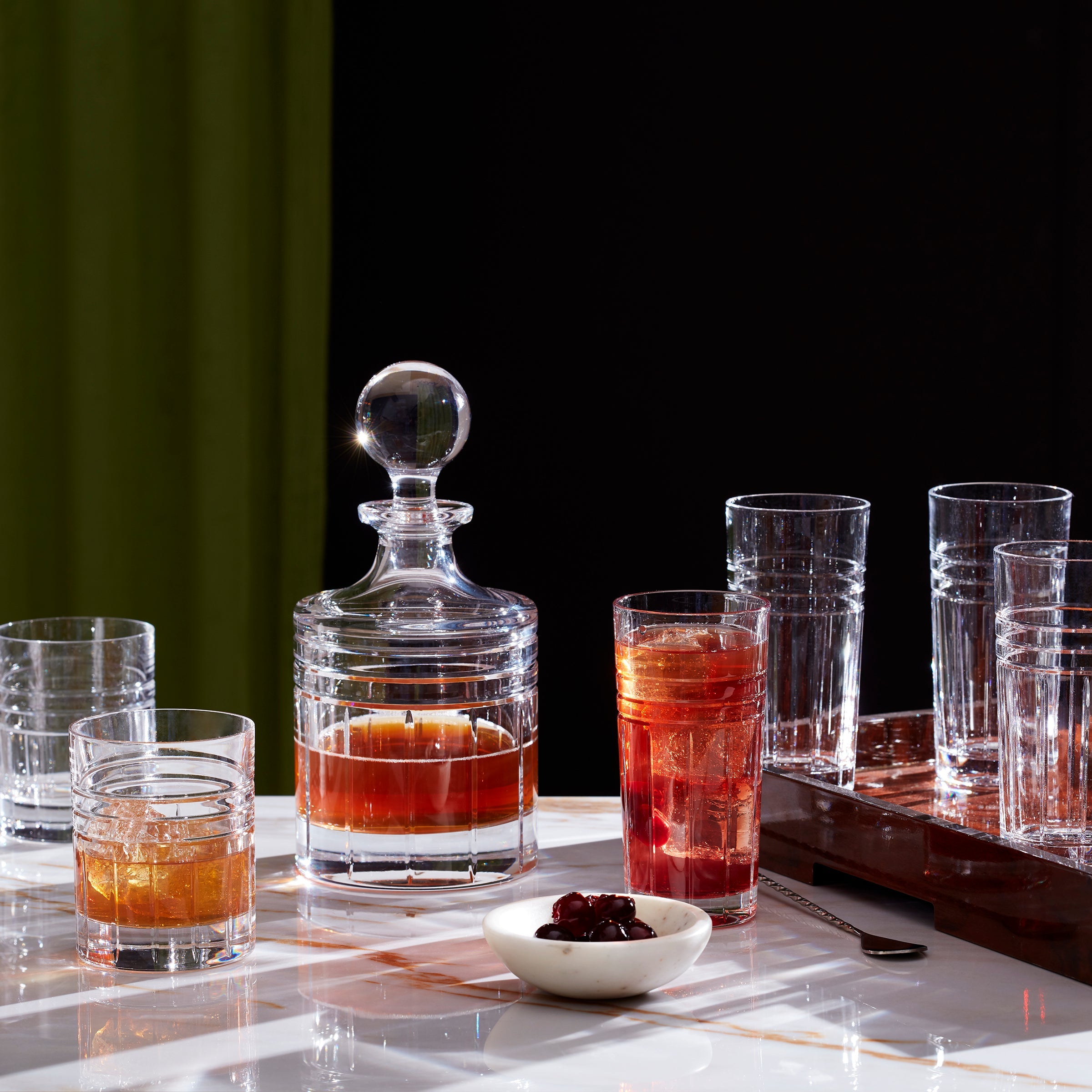 Premium Tempo Crystal DOF Glasses Set of 4 - Shatterproof Drinkware for Cocktails, Wine & Beverages - Perfect for Home Bars, Parties & Restaurants