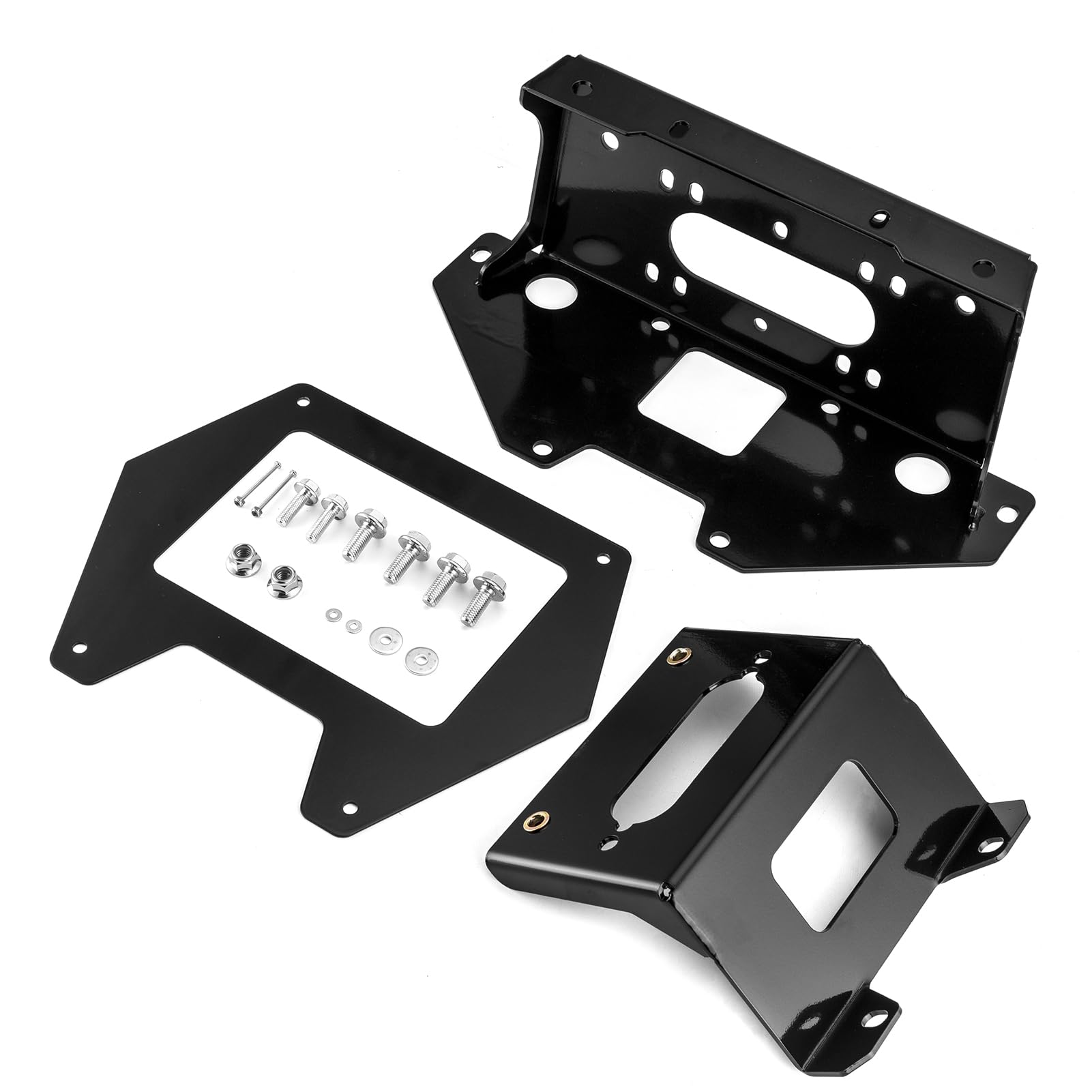 WeiSen Winch Mounting Bracket Plate Kit for Polaris RZR PRO XP 2 & 4 (2020-2025 Models) - Heavy Duty Off-Road Accessory for UTV Trail Riding & Mudding Adventures