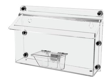 4 Pack Clear Acrylic Outdoor Brochure Holders with Metal Mount & Lid - Holds 11x4