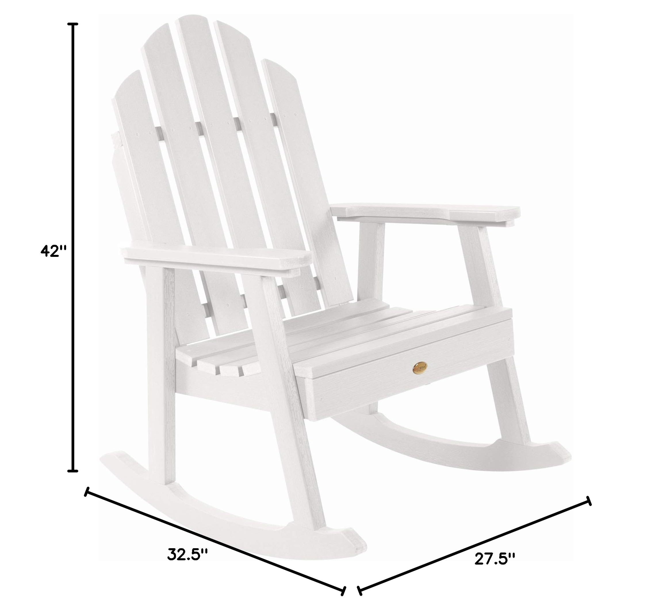 Highwood Classic Westport White Outdoor Garden Rocking Chair - Perfect for Patio, Porch, and Backyard Relaxation