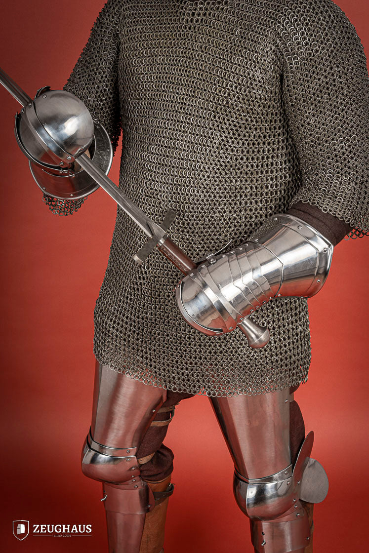 1.6mm Polished Stainless Steel Mitten Gauntlets - Durable Hand Protection for Medieval Reenactment, LARP & Cosplay