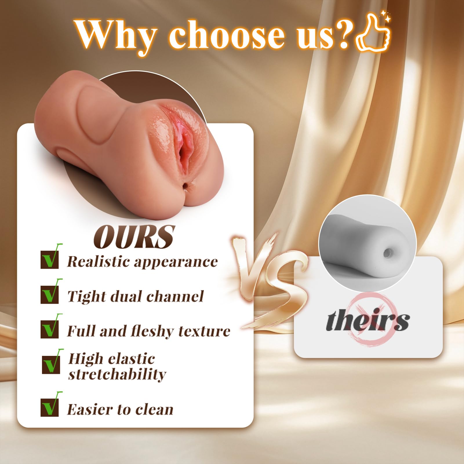 Kismloit 3-in-1 Male Masturbator - Realistic 3D Vagina & Tight Anus Stroker for Men | Adult Sex Toy for Penis Stimulation | Pocket Pussy & Fleshlight Alternative | Great for Solo Play, Couples Fun & Discreet Use