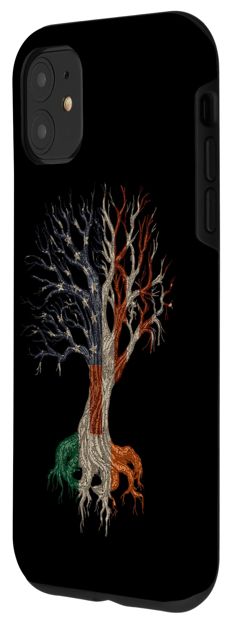 iPhone 11 Case with Irish American Flag Design - St Patrick's Day Celtic Roots Tree Protective Cover - Perfect for Irish Heritage Celebrations & Everyday Use