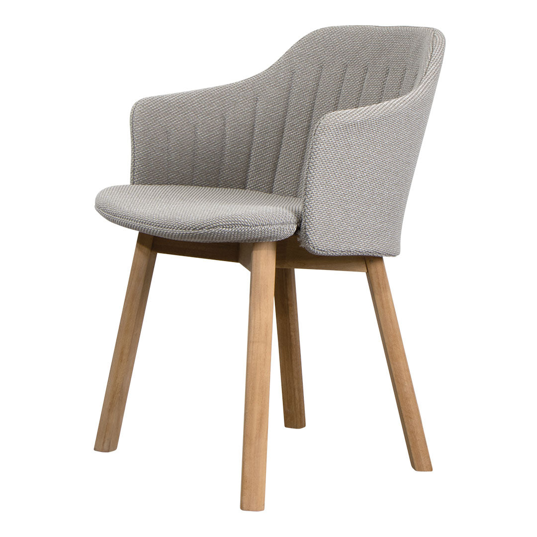 Premium Outdoor Chair with Wood Base & Comfortable Back/Seat Cushion - Perfect for Patio, Garden, Poolside, and Backyard Relaxation