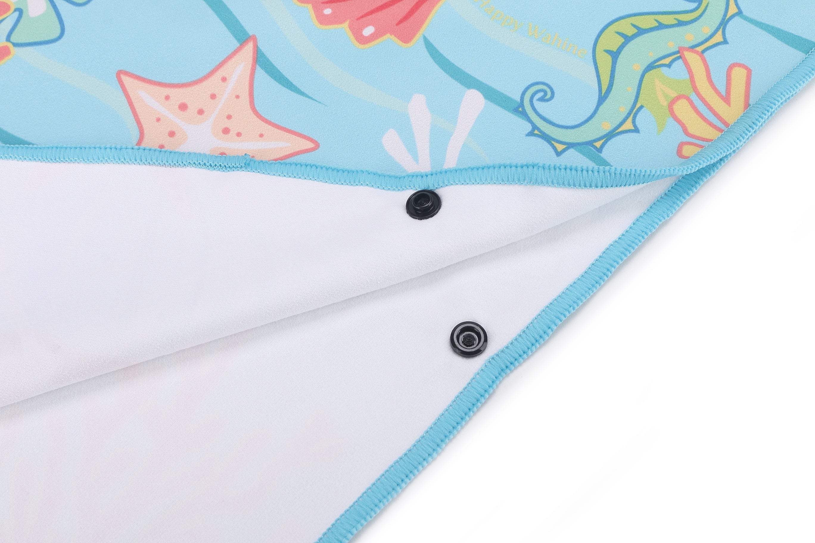 **Hooded Beach Towel Poncho for Teens - Soft & Absorbent Mermaid Blue - Perfect for Swimming, Surfing & Beach Lounging**