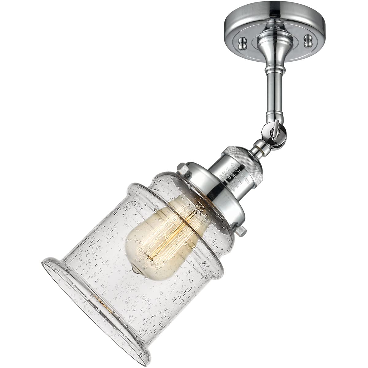 Innovations 201F-PC-G184-LED Modern LED Semi-Flush Mount Ceiling Light Fixture - Polished Chrome Finish - Perfect for Bedroom, Living Room & Hallway Lighting