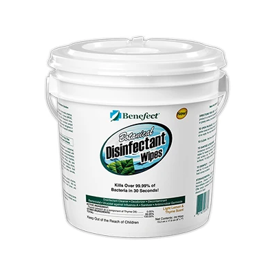 Benefect® Botanical Disinfectant Wipes - Natural Cleaning Wipes for Home, Office & Travel | Kills 99.9% Germs | Plant-Based Disinfecting Wipes for Surfaces, Kitchens & Bathrooms