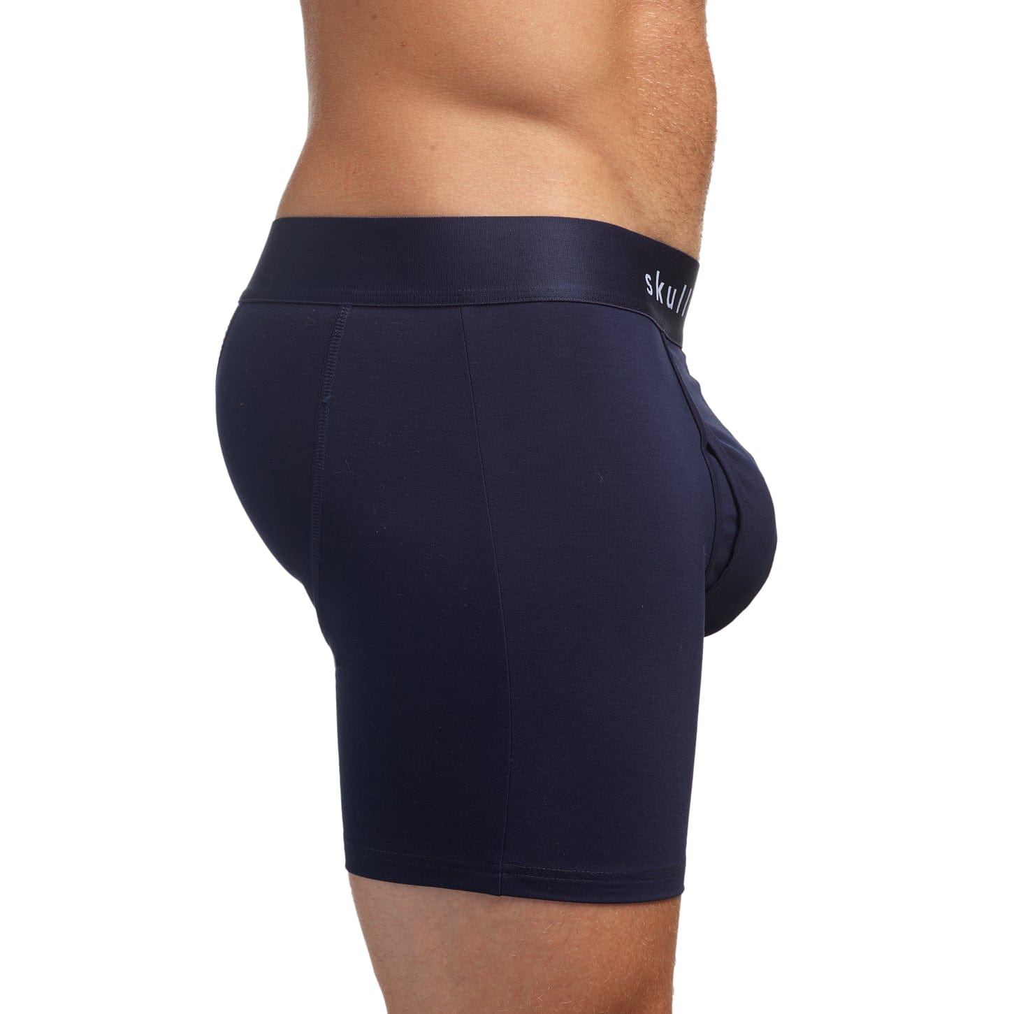 Just the Bones Boxer Briefs for Men - Midnight Black Comfort Underwear for Everyday Wear & Lounge