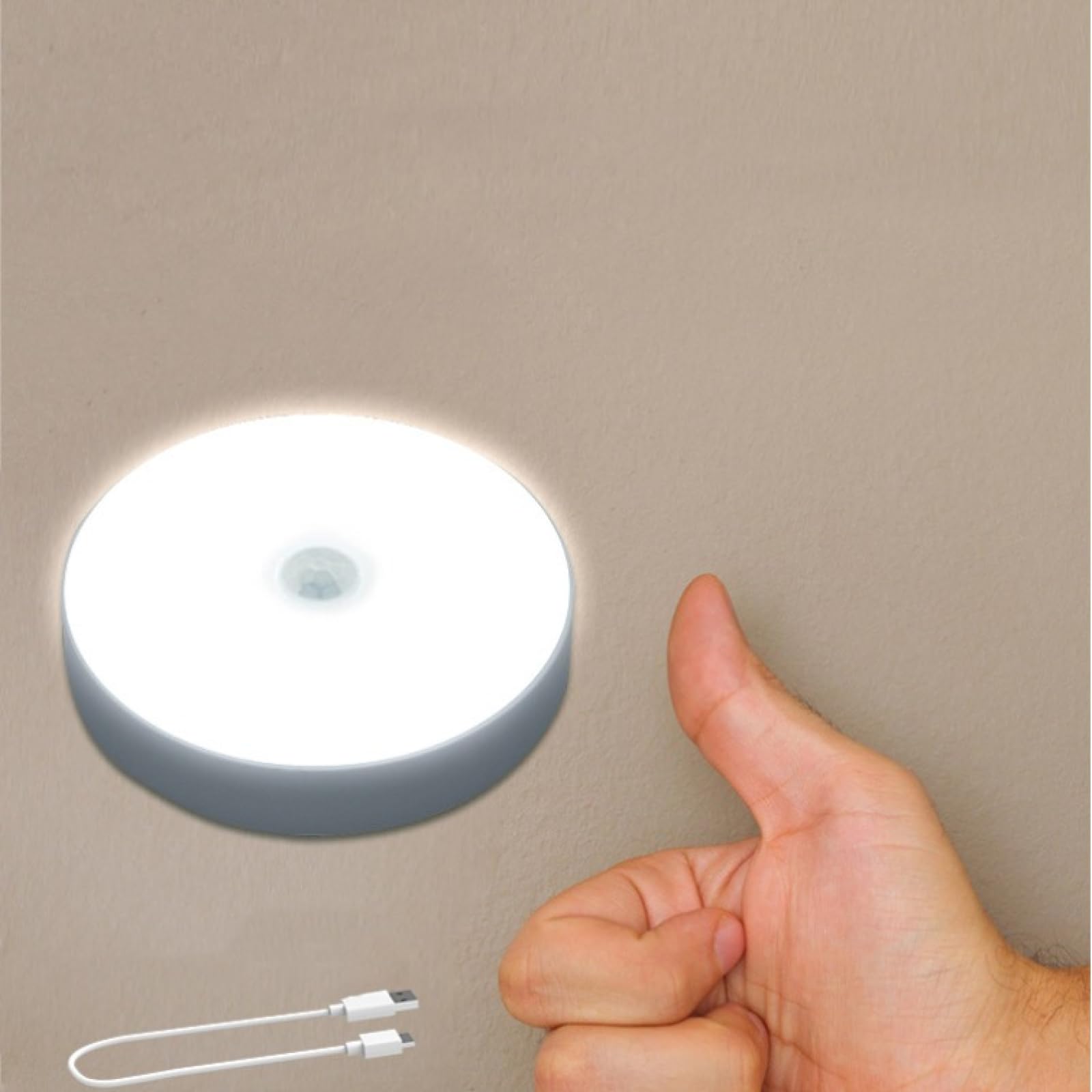 Smart LED Motion Sensor Night Light - USB Rechargeable Closet Light, Stair Light & Entryway Lighting for Home Safety & Convenience