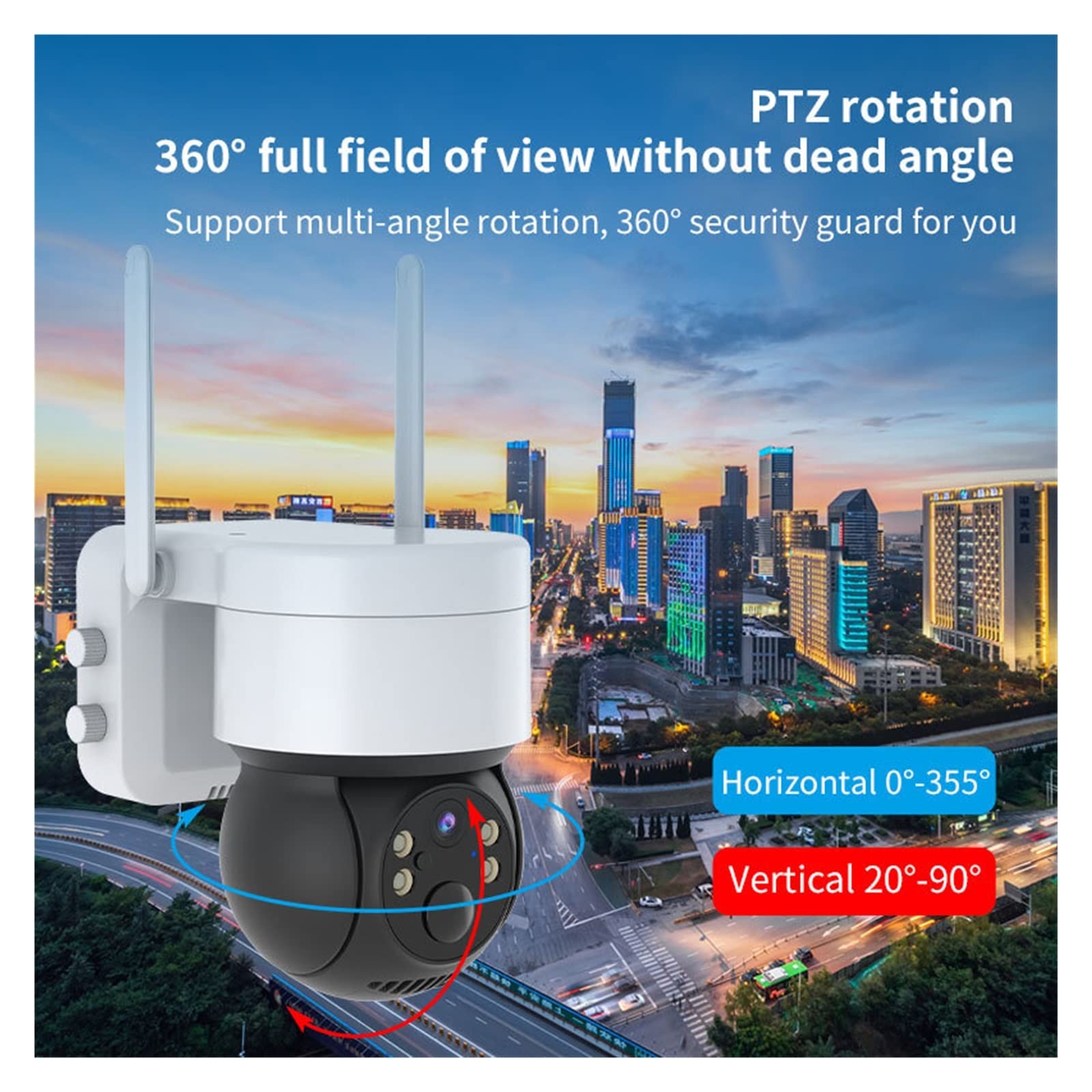SilteD 5MP Solar Security Camera Outdoor - Wireless WiFi PIR Surveillance IP Camera with Solar Panel, Rechargeable Battery & Color Night Vision (2MP Version) for Home, Yard, and Business Security Monitoring