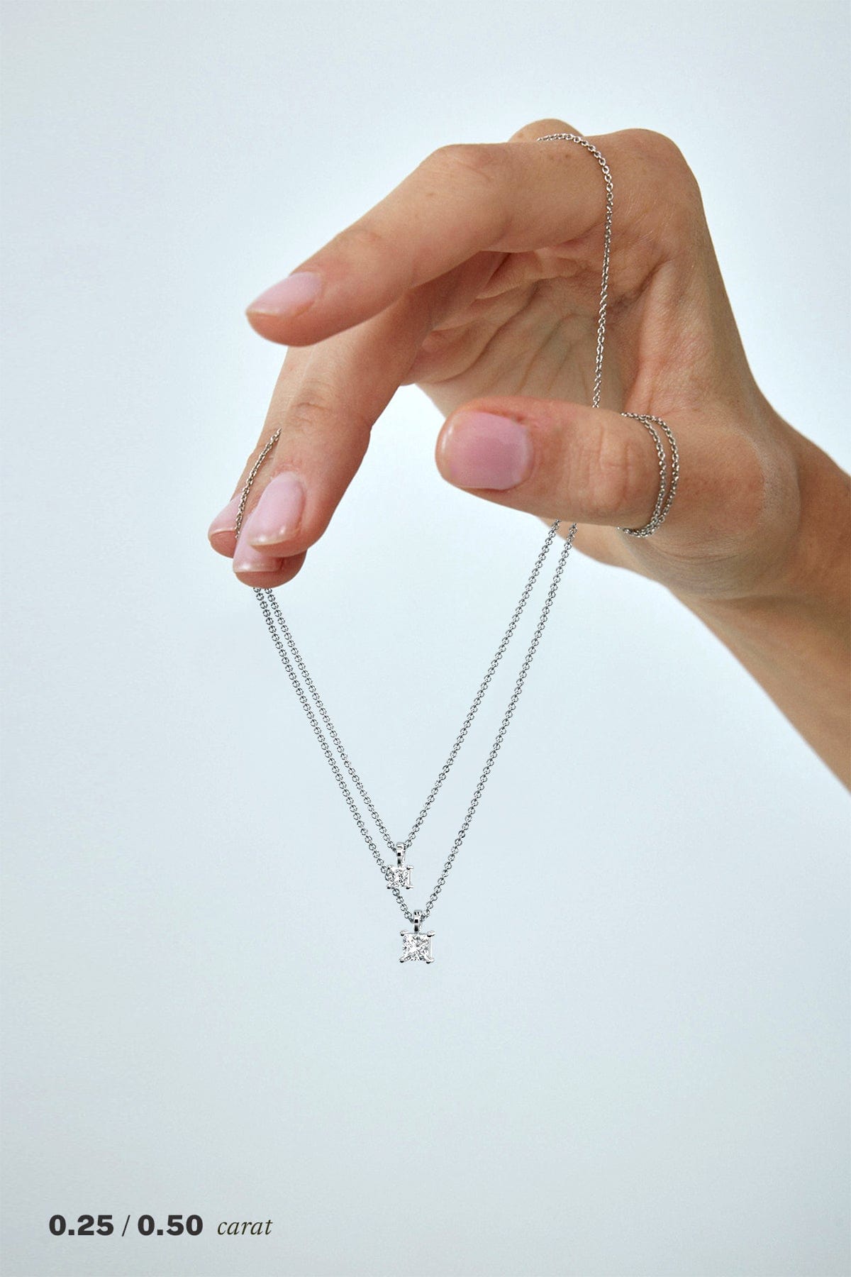 1/4 Carat Princess Cut Diamond Pendant Necklace for Women - Elegant 14K Gold or Sterling Silver Jewelry Gift for Anniversary, Birthday & Special Occasions