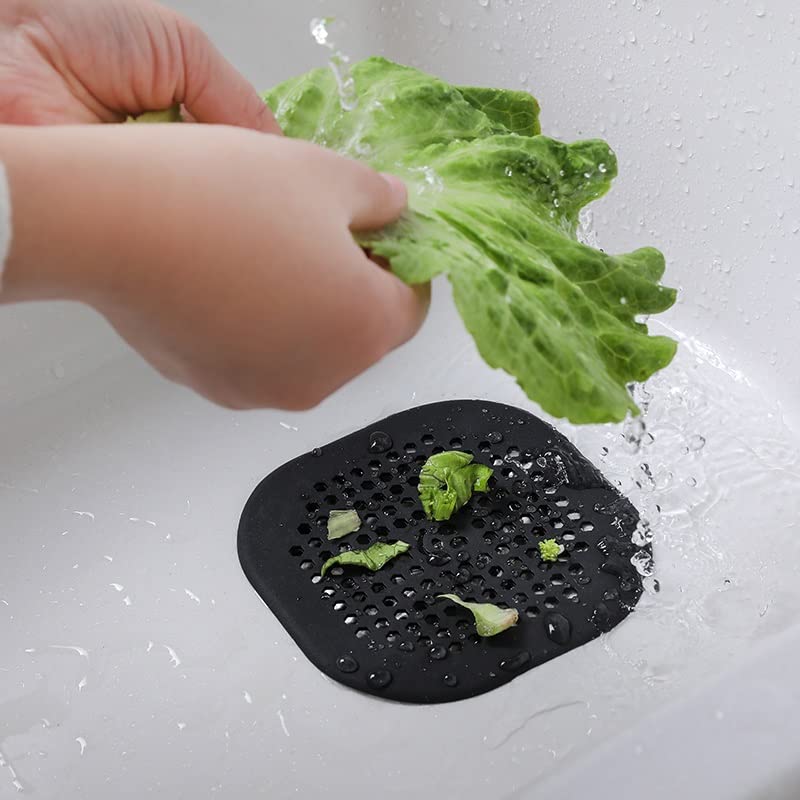 2 Pack Shower Drain Cover Hair Catcher - Deep Grey Bathtub Drain Protector with Fine Mesh for Bathroom, Sink & Tub - Prevents Clogs & Easy Cleaning (Home, RV, Gym Use)