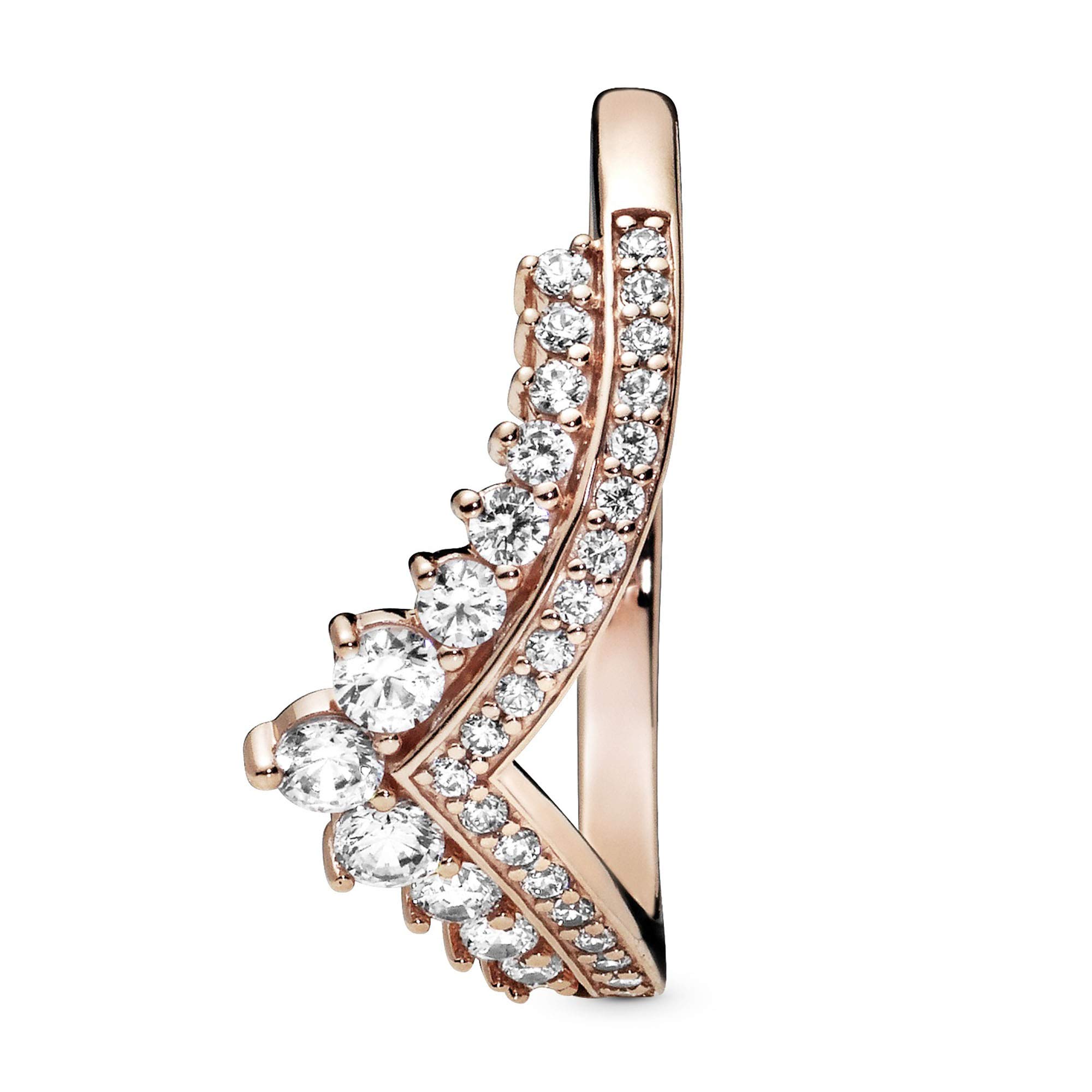 PANDORA Princess Wishbone Pendant Necklace with Clear Cubic Zirconia - Elegant Jewelry Gift for Women, Perfect for Birthdays, Anniversaries & Special Occasions