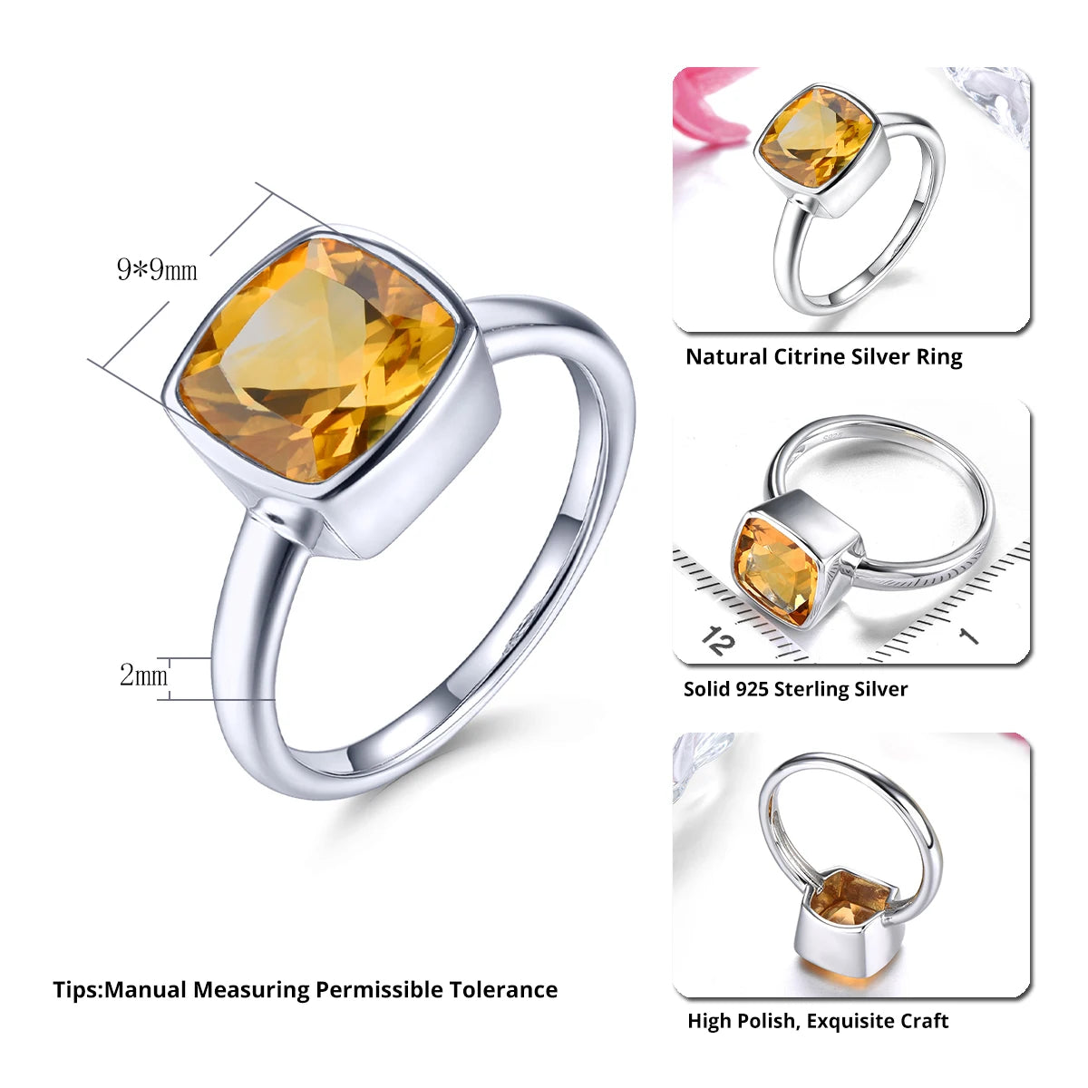 Natural Gemstone Ring for Women - Elegant Birthstone Jewelry Gift for Mom, Wife, Girlfriend | Perfect for Engagement, Anniversary & Special Occasions