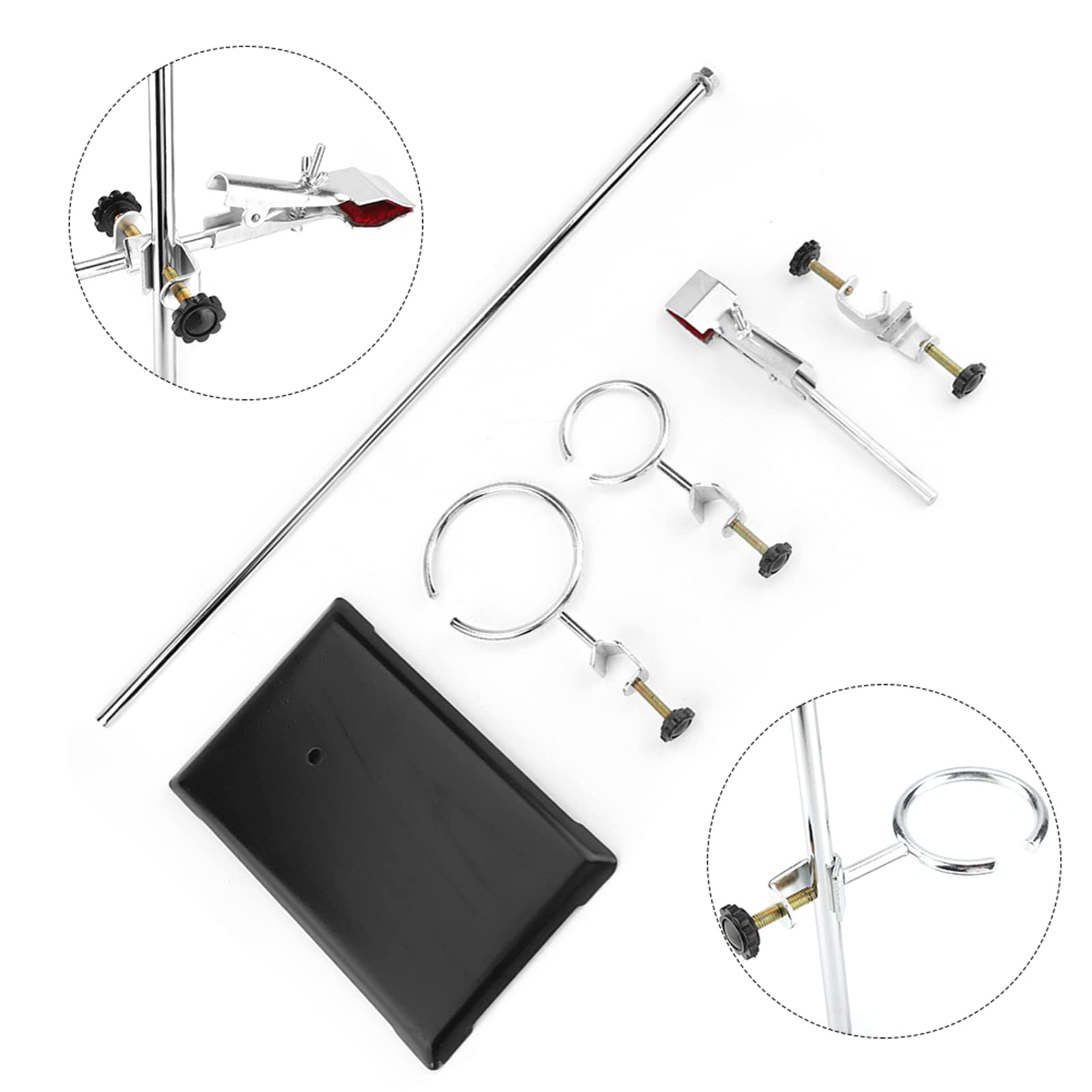 Premium Lab Burette Stand with Flask Clamp - 47x14x4cm Heavy Duty Laboratory Support Platform for Chemistry Experiments & Titration - Perfect for Science Classrooms, Research Labs & DIY Home Experiments