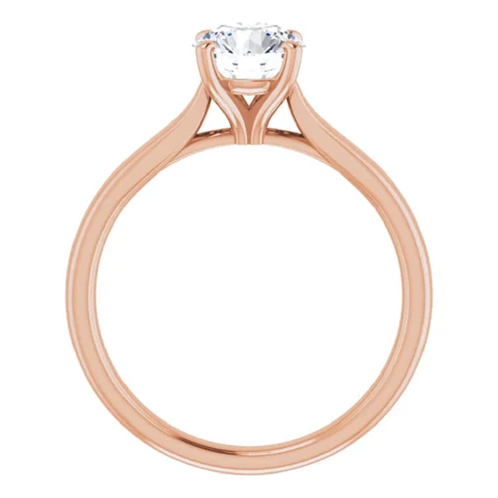 10K Solid Rose Gold Handmade Engagement Ring - 1.0 CT Round Cut Moissanite Solitaire Wedding Band for Women - Perfect for Proposals, Anniversaries & Bridal Jewelry Gifts