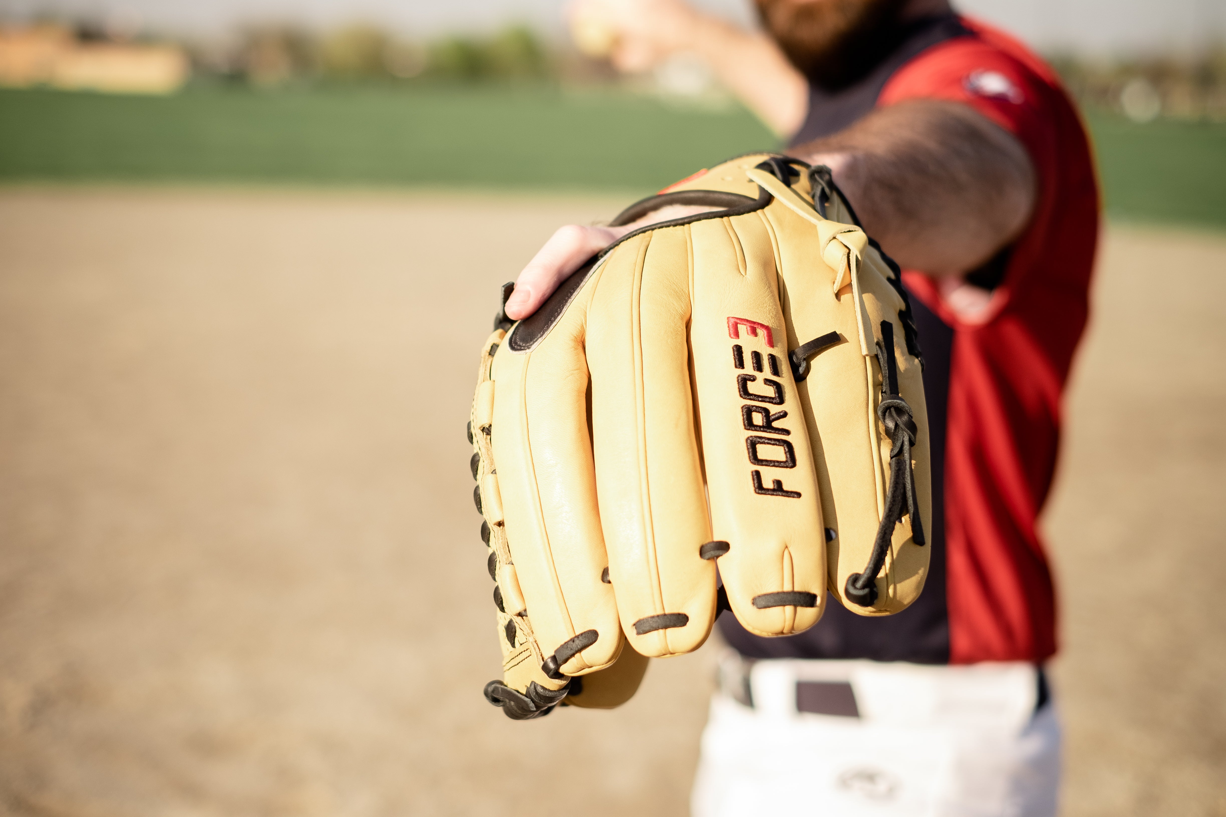 FORCE3 ELITE Series Baseball Pitcher's Glove - Premium Tan Leather for Professional & Amateur Players - Perfect for Training, Games & Practice Sessions