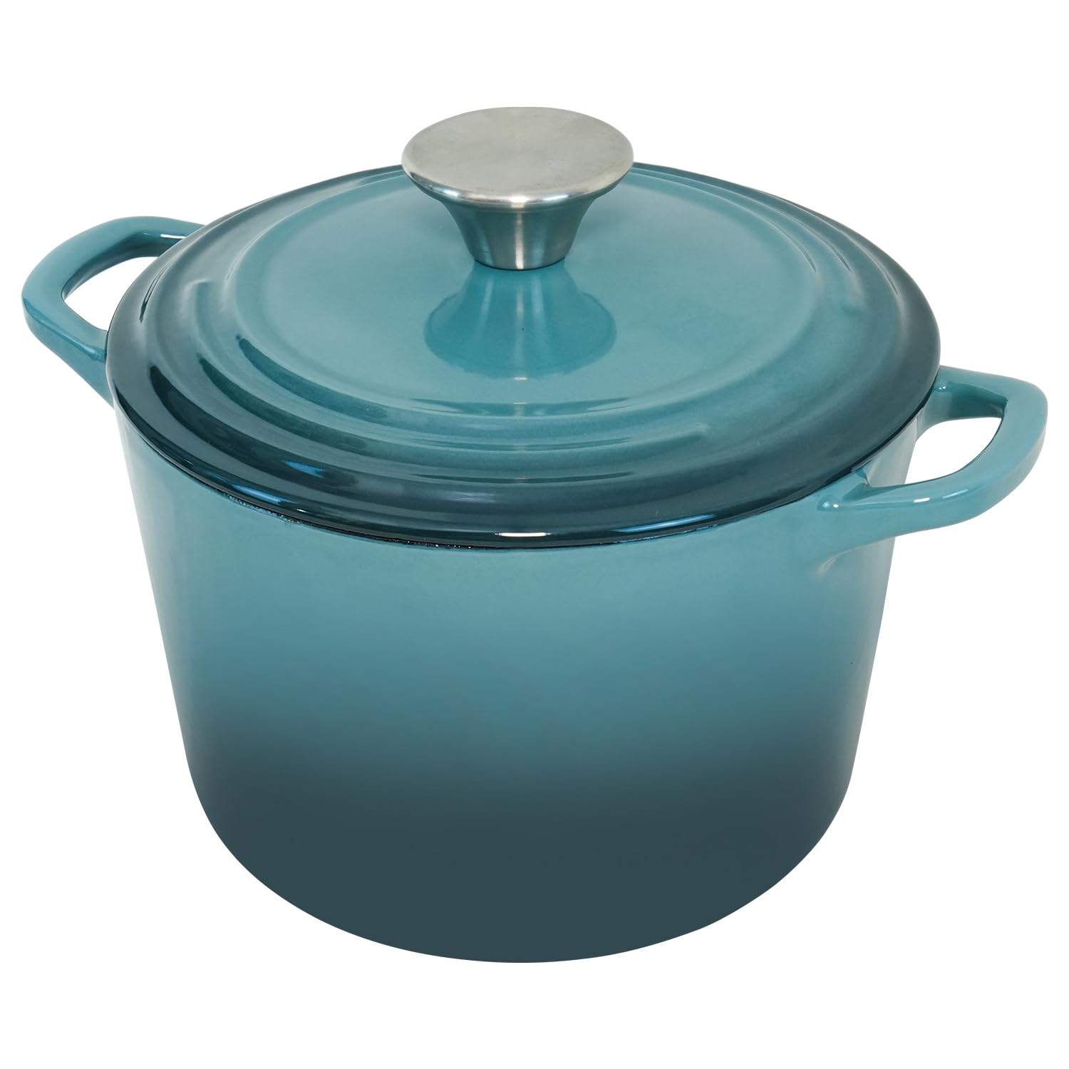 Premium 2.8 qt Enameled Cast Iron Dutch Oven with Lid - Slate Blue Bread Baking Pot, Rice Cooker & Stew Pot with Heat-Resistant Handles | Perfect for Oven, Stovetop & Camping Cooking
