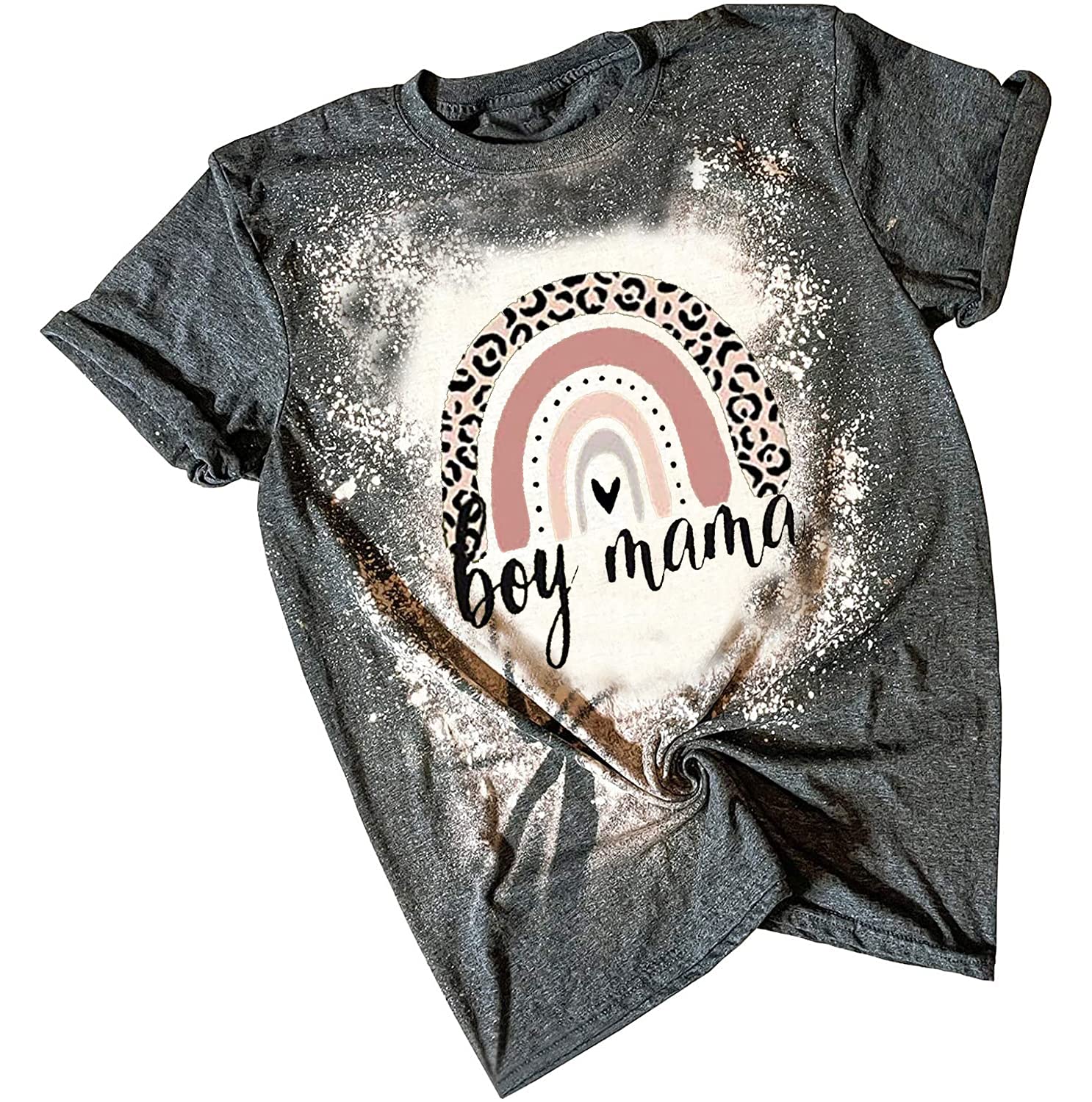 Funny Boy Mom T-Shirt for Women - Short Sleeve Casual Mama Shirt with Letter Print | Perfect for Mother's Day, Family Outings & Mom Life Apparel