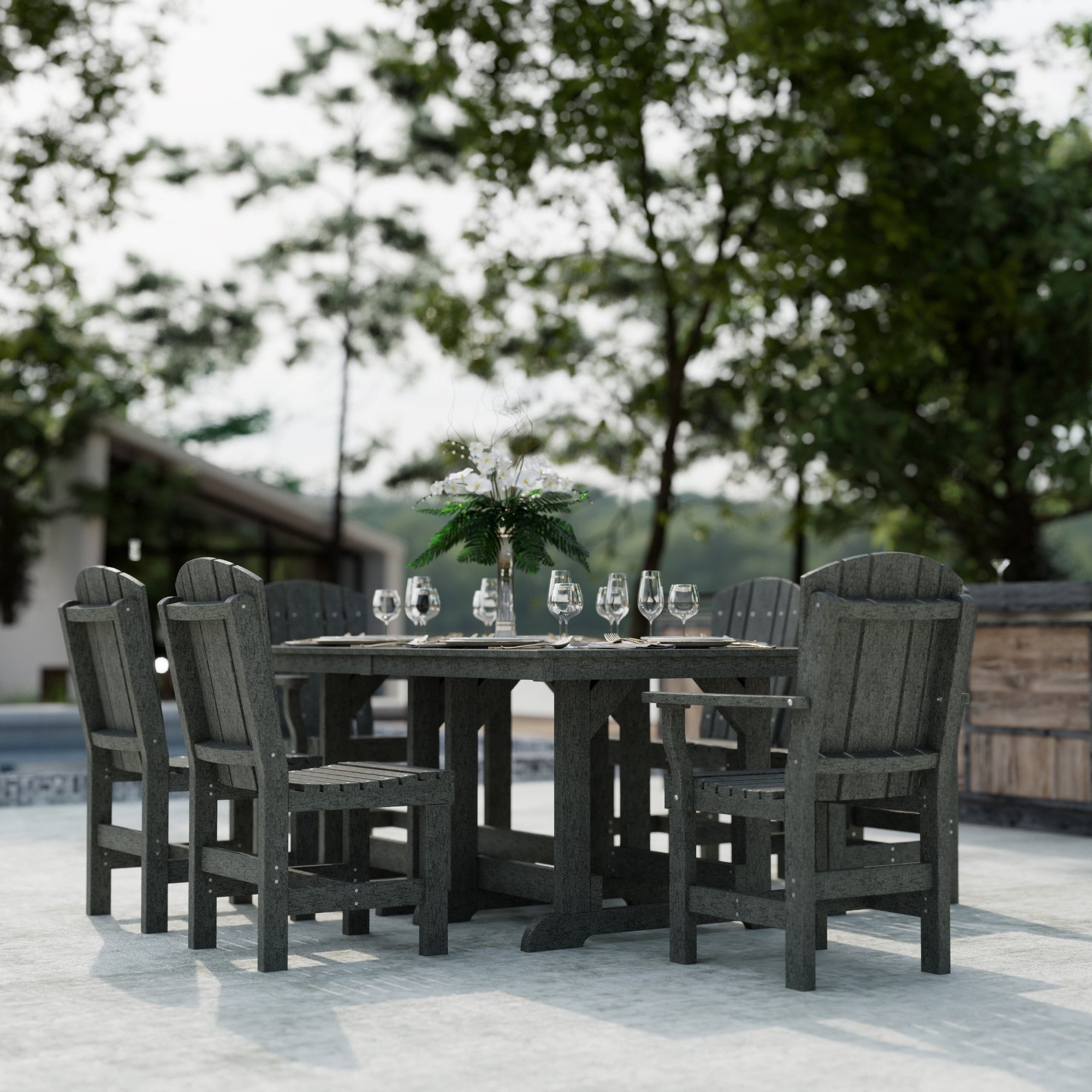 Heritage 7-Piece 44x72 Inch Dining Table Set with Chairs - Perfect for Family Gatherings, Dinner Parties & Outdoor Entertaining