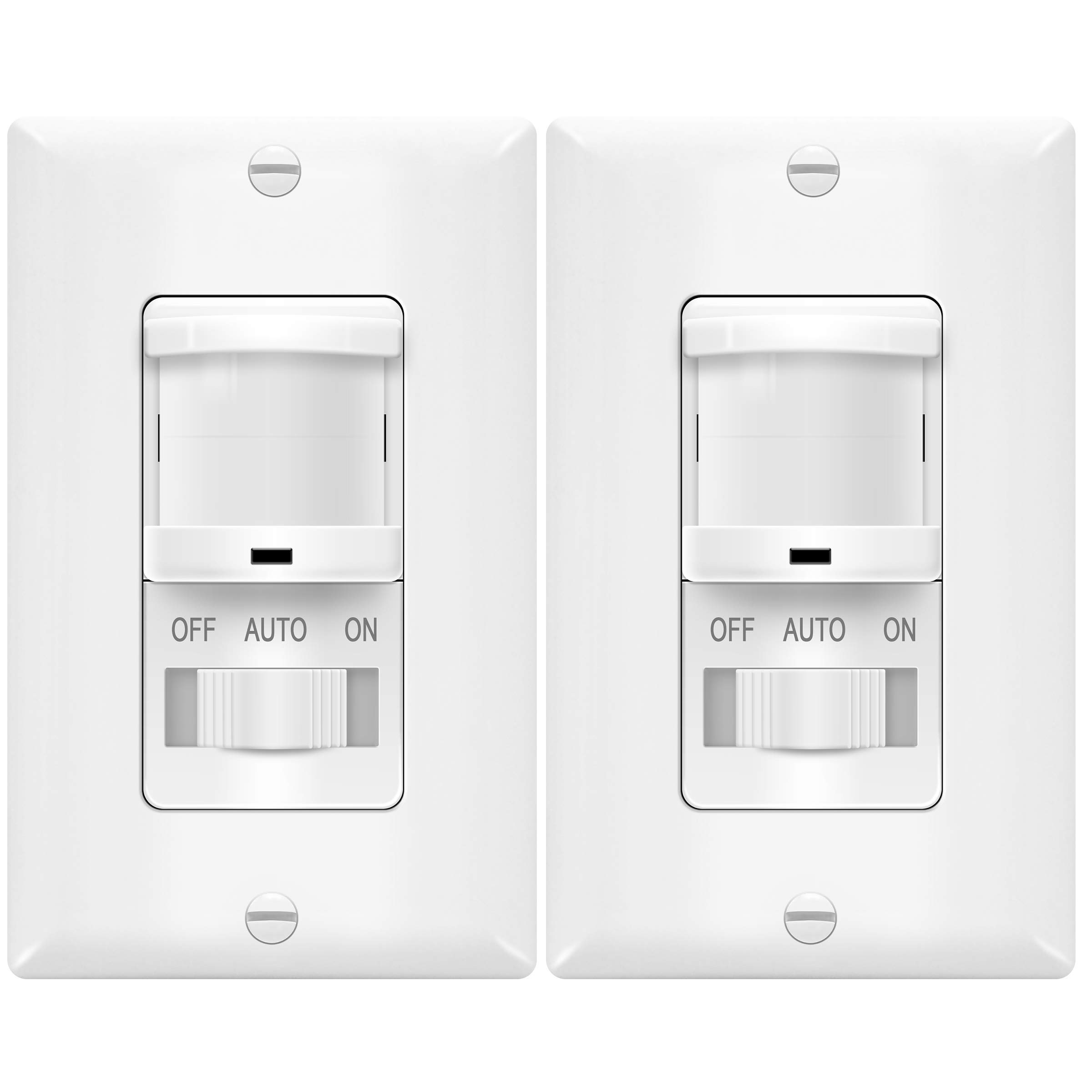 TOPGREENER 2 Pack PIR Motion Sensor Switch with On/Off Override - Single Pole Neutral Required (TSOS5-W) & Occupancy Vacancy Sensor with 0-10V Dimmer (TDODS5-010) - Perfect for Home, Office, and Commercial Lighting Automation