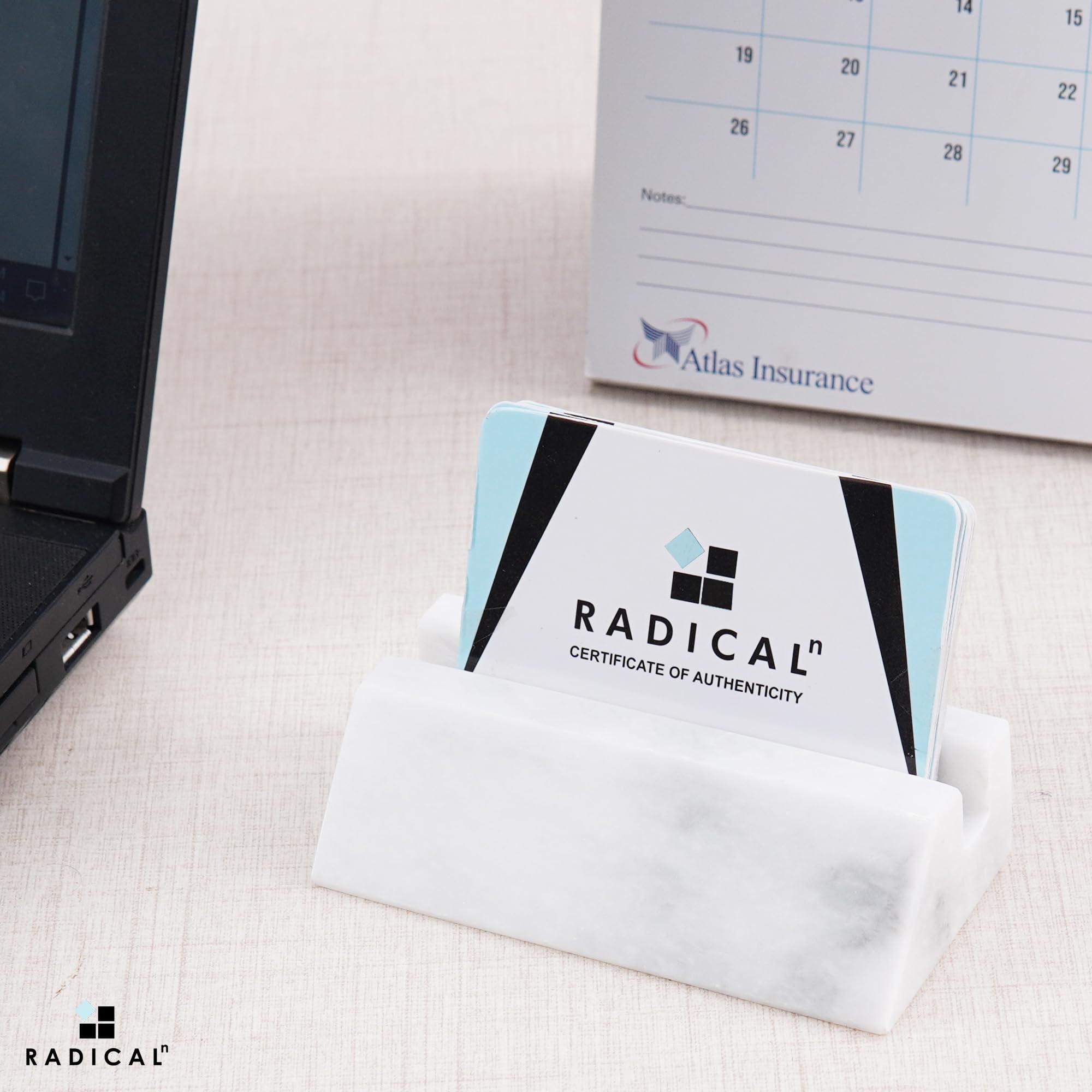 Premium White Marble Business Card Holder - 4