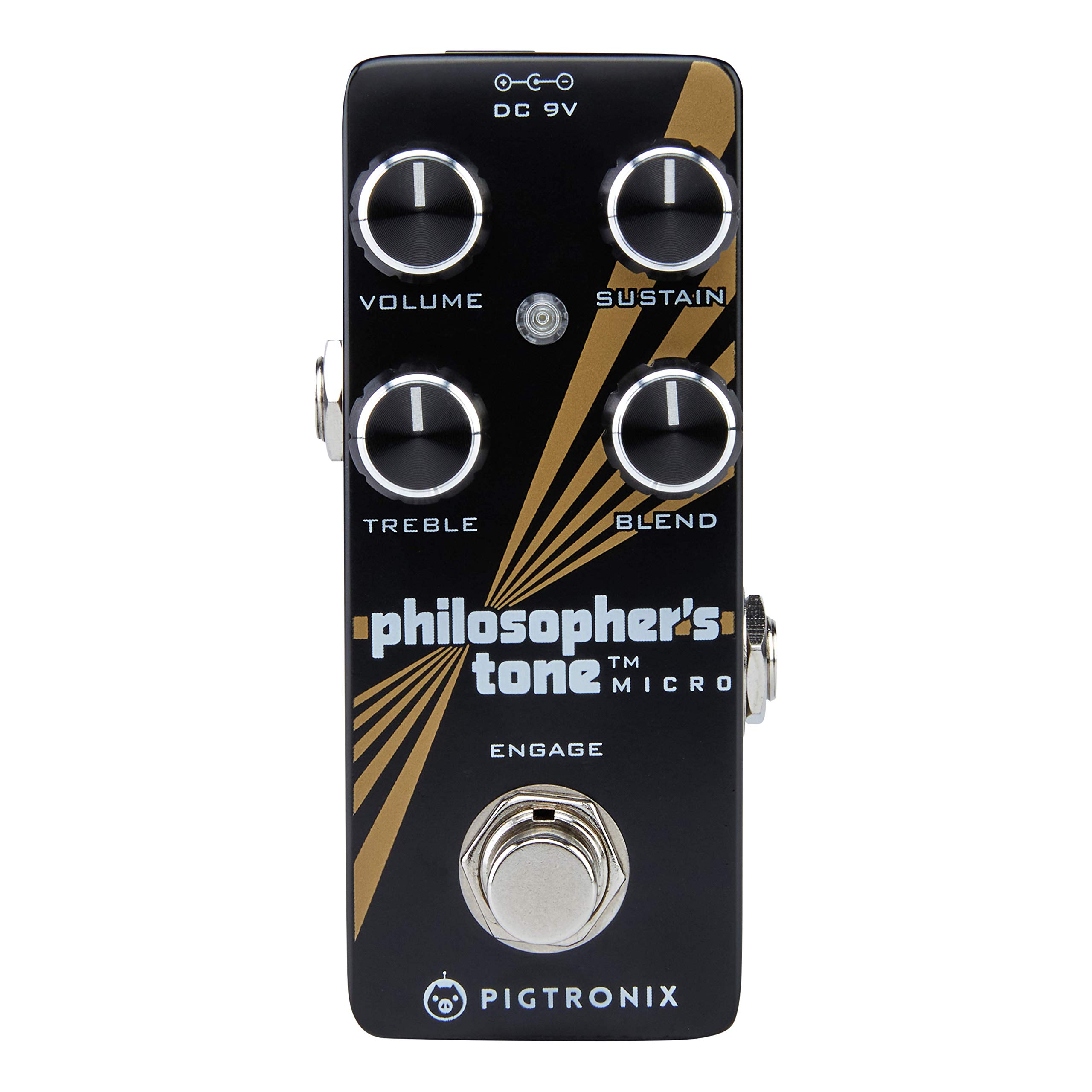 Pigtronix PTM Black Guitar Compression Effects Pedal for Electric Guitar - Studio & Live Performance Sound Enhancement