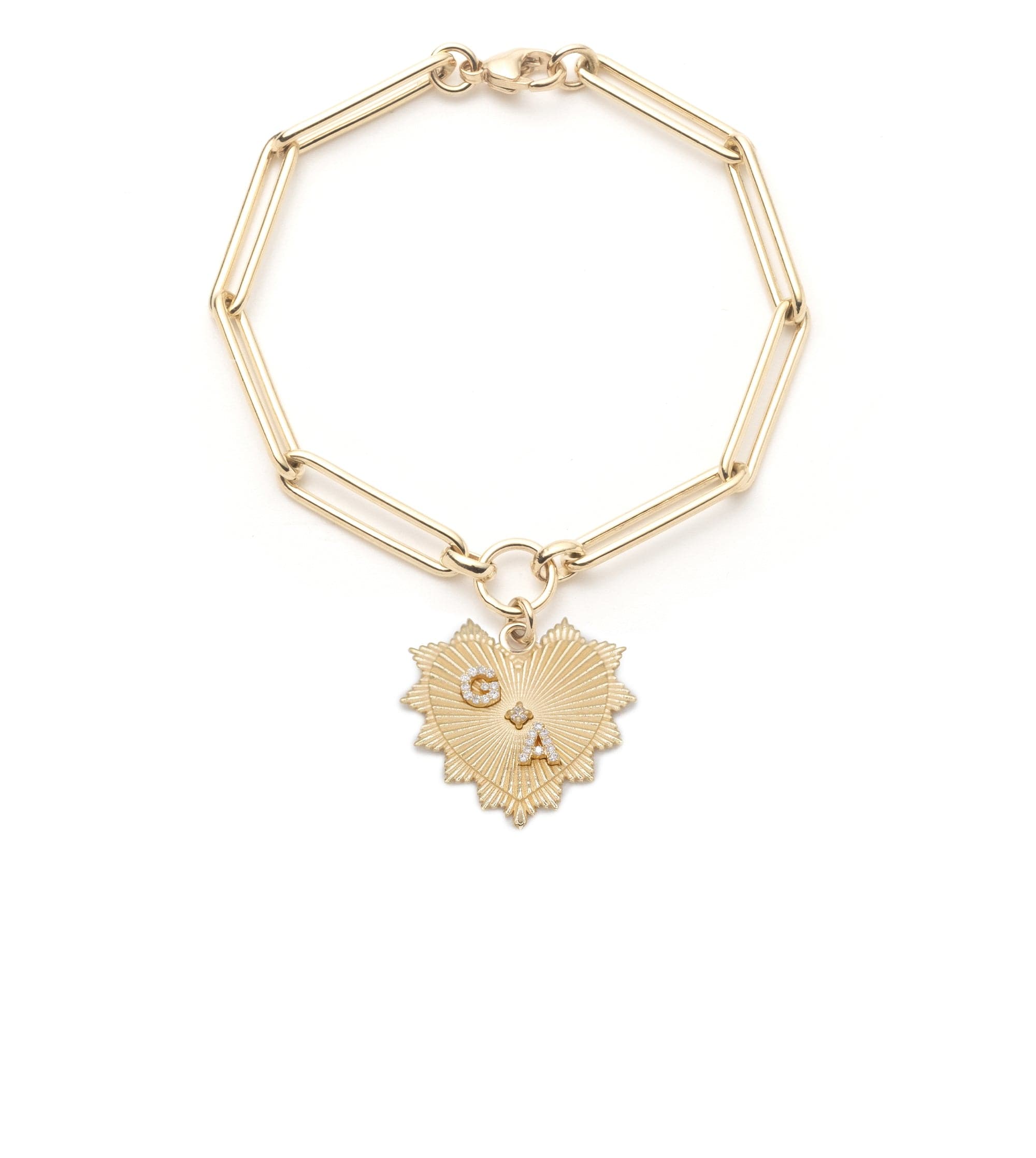 Personalized Medium Heart Extended Clip Chain Bracelet - Adjustable Cuff Bangle for Women, Gift for Her - Perfect for Valentine's Day, Anniversary & Everyday Wear