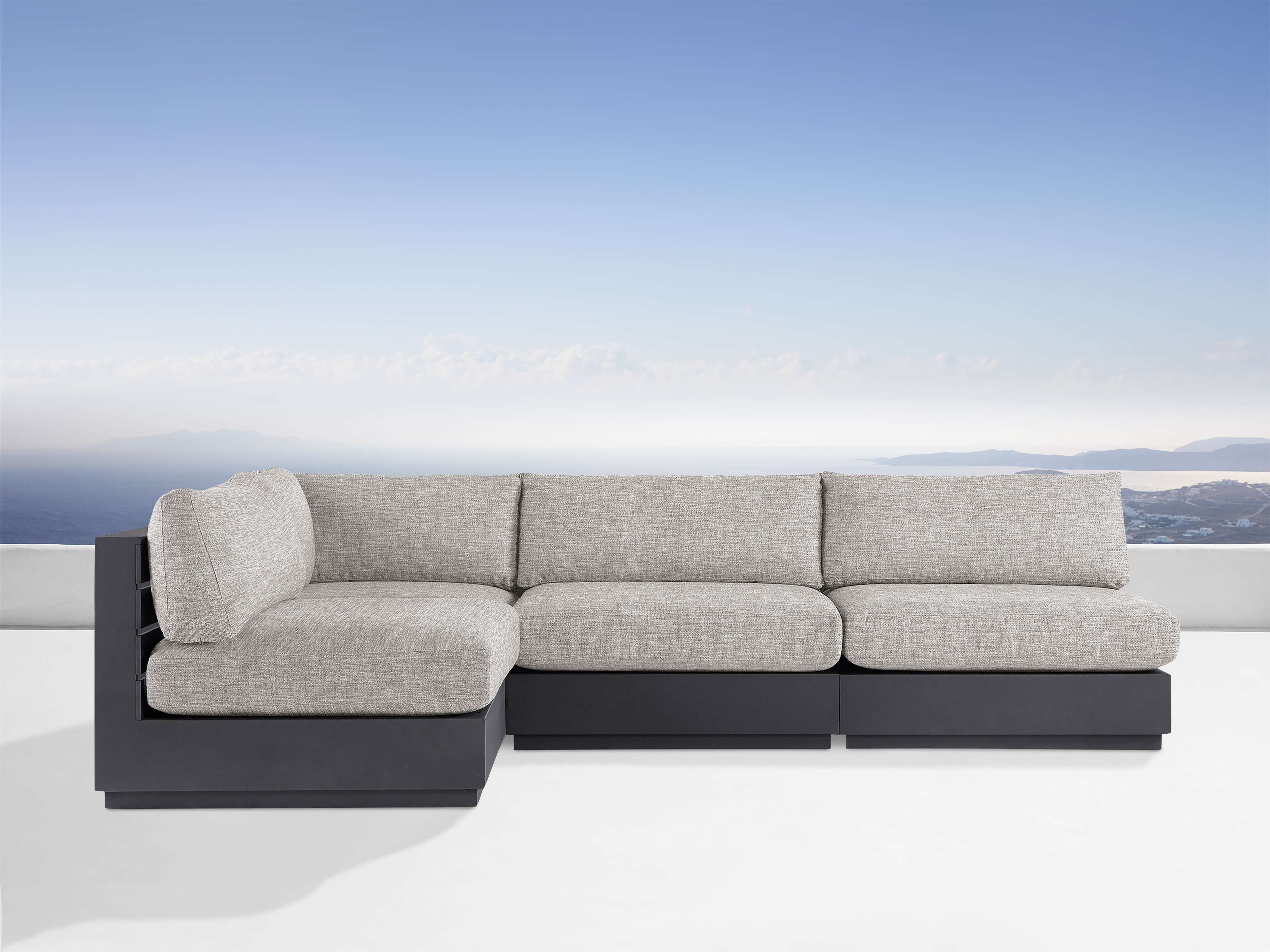 Bal Harbour Outdoor Aluminum 5-Piece Sectional Set - Modern Patio Furniture for Backyard, Poolside & Garden Relaxation