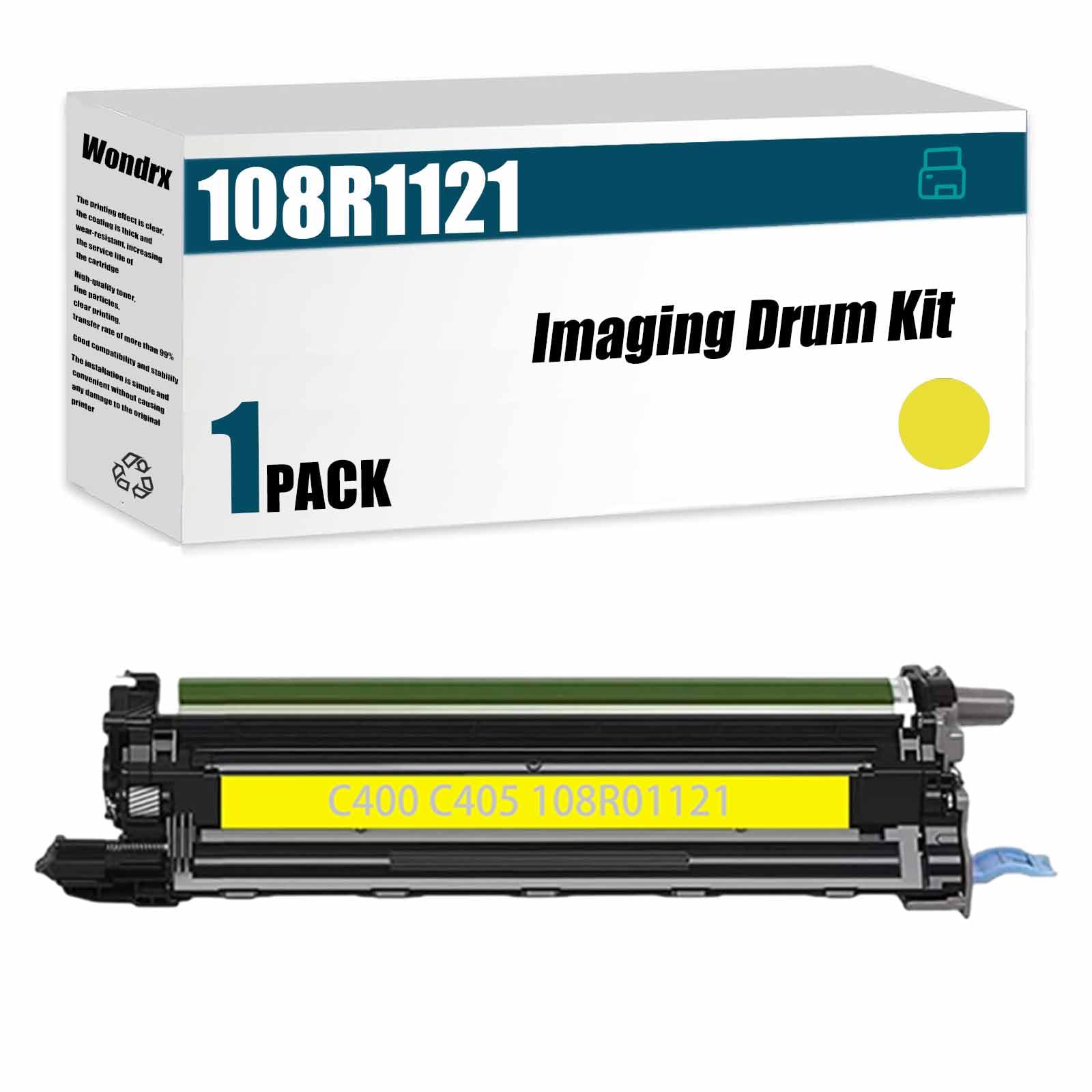 108R1121 Imaging Drum Kit (with Chip) Compatible for Xerox Versalink C400/C405 Printer - High Yield 60,000 Pages - Easy Installation - Eco-Friendly (Yellow) - Ideal for Office & Home Printing Needs