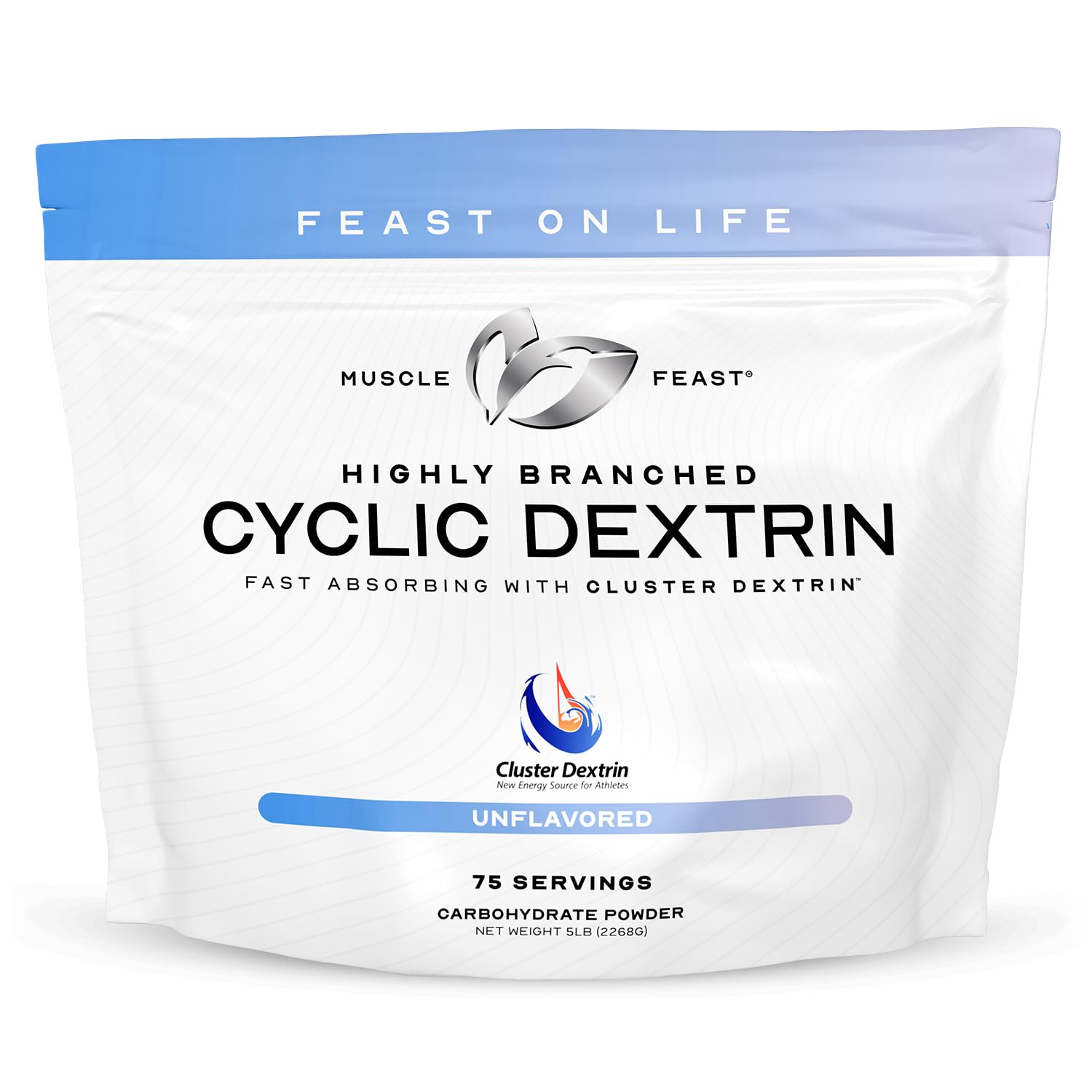 Muscle Feast Highly Branched Cyclic Dextrin (HBCD) - Premium Unflavored Workout Supplement for Pre & Post Training, 5lb Bulk Powder - Ideal for Gym Performance & Recovery