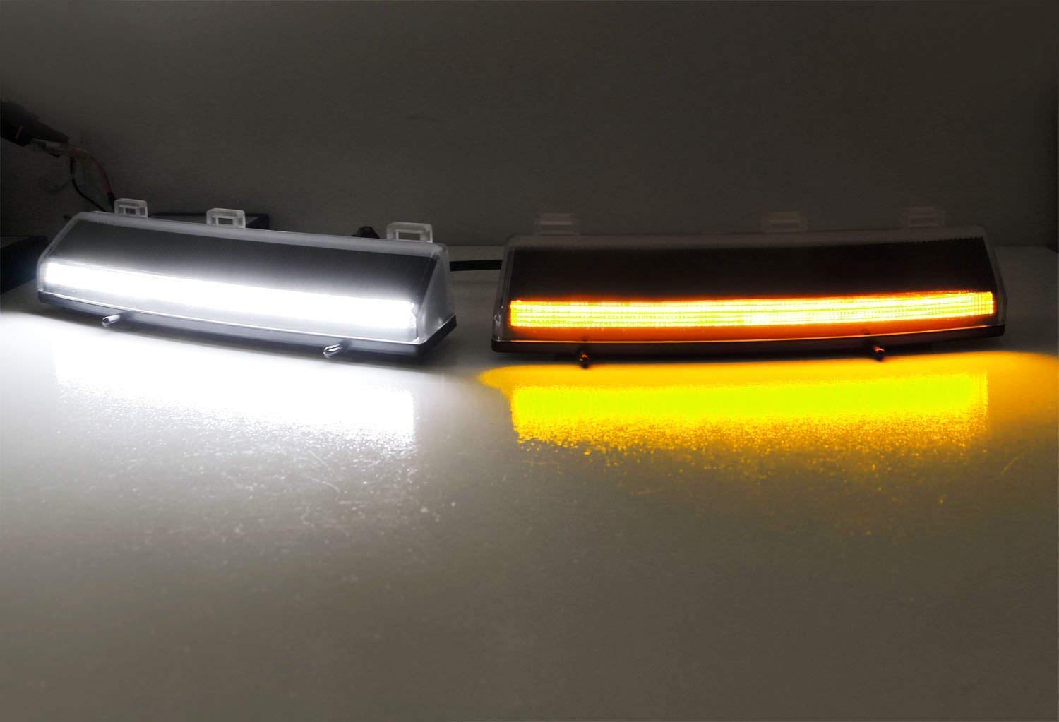 iJDMTOY Front Bumper Switchback LED Daytime Running Lights for 06-09 Nissan 350z LCI - Direct Fit Bumper Reflector Replacement with White & Amber LED Lights - Perfect for Night Driving & Enhanced Vehicle Style
