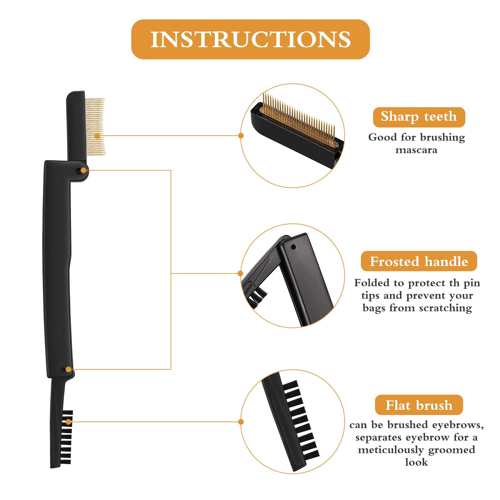 2 Pack Dual-Sided Eyelash Comb & Eyebrow Grooming Tool - Professional Mascara Applicator & Lash Separator for Flawless Makeup - Perfect for Home, Salon & Travel Beauty Kits