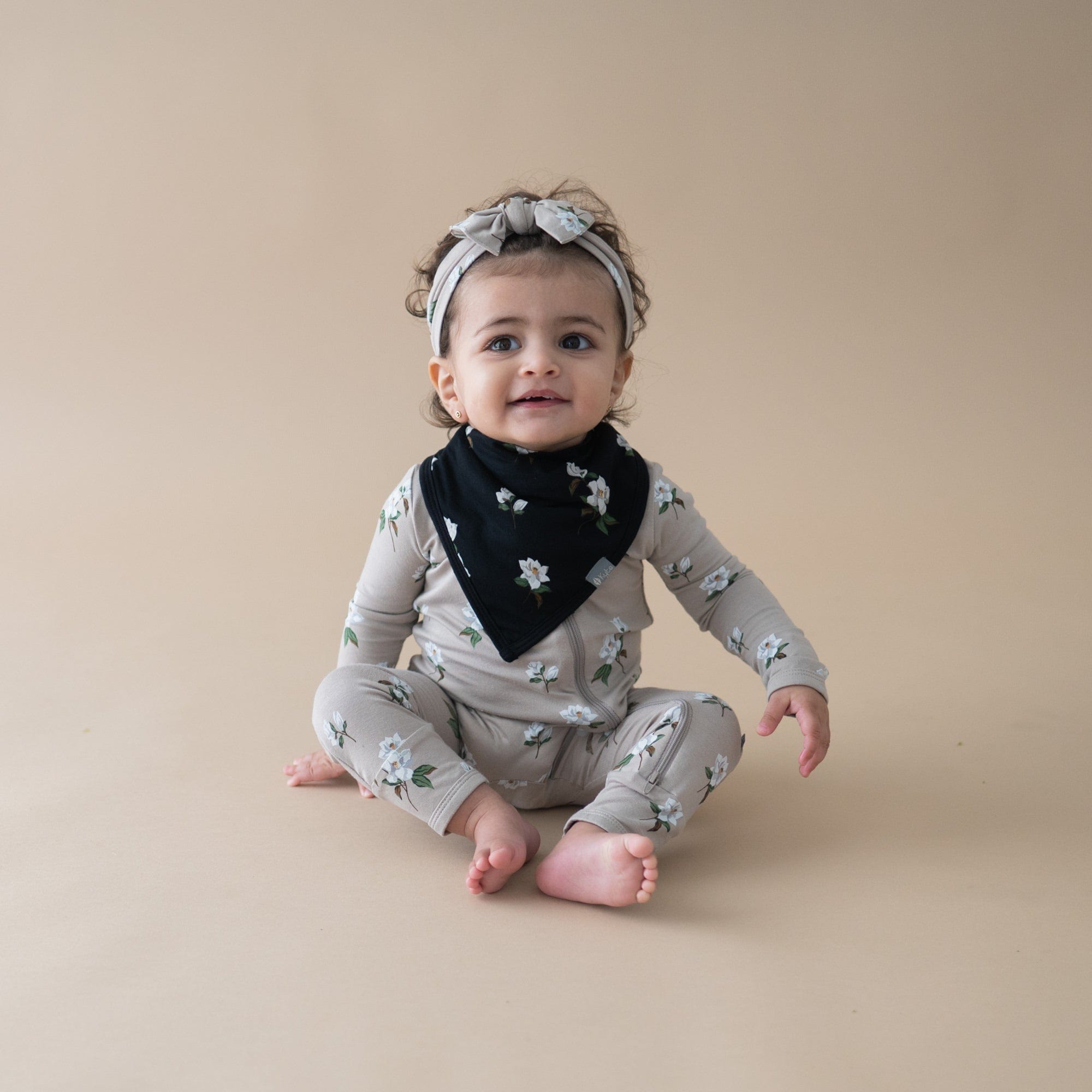 Premium Baby Bib in Small Size - Midnight Magnolia Floral Pattern | Soft & Absorbent for Messy Meals, Feeding Time, and Toddler Snacks