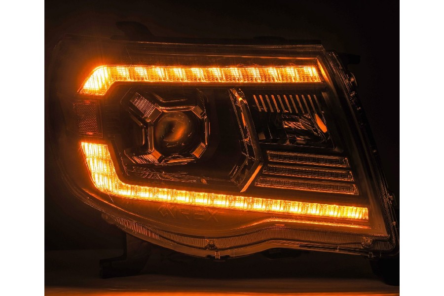 2005-2011 Toyota Tacoma AlphaRex Pro Series LED Headlights - Black Housing Projector Headlamps for Improved Night Visibility | Perfect for Off-Roading & Night Driving